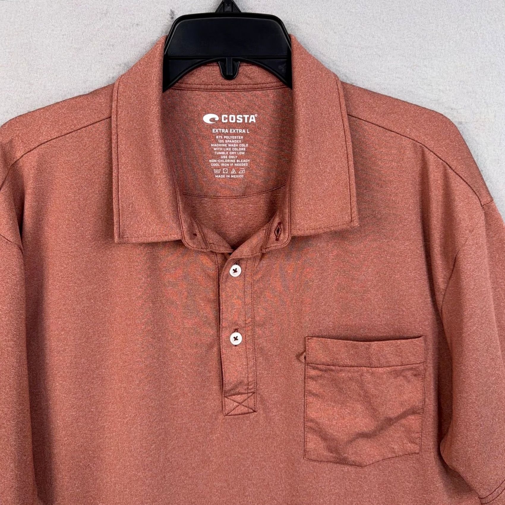 Vintage Costa Polo Shirt Mens 2XL Orange Pocket Fishing Golf Performance Tech Stretch Size US XXL / EU 58 / 5 - 2 Thumbnail