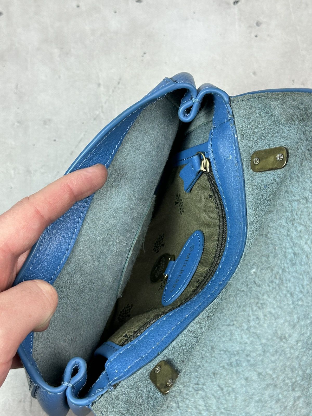 Mulberry Vintage Mulberry Leather Blue Handle Chain Mini Bag Size ONE SIZE - 13 Thumbnail