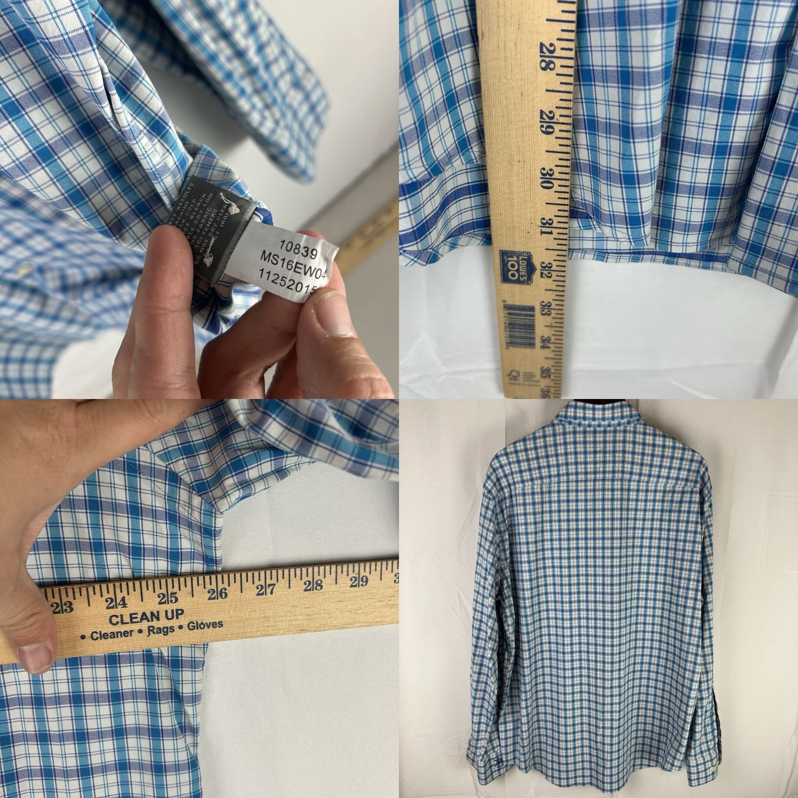 Peter Millar PETER MILLAR Summer Comfort Men’s Blue Check Plaid Shirt XL Size US XL / EU 56 / 4 - 8 Thumbnail