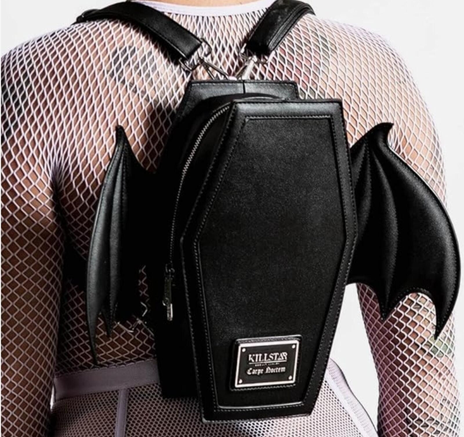 Killstar Killstar Sickly Sweet Black Bat Wings Coffin Backpack Size ONE SIZE - 3 Thumbnail