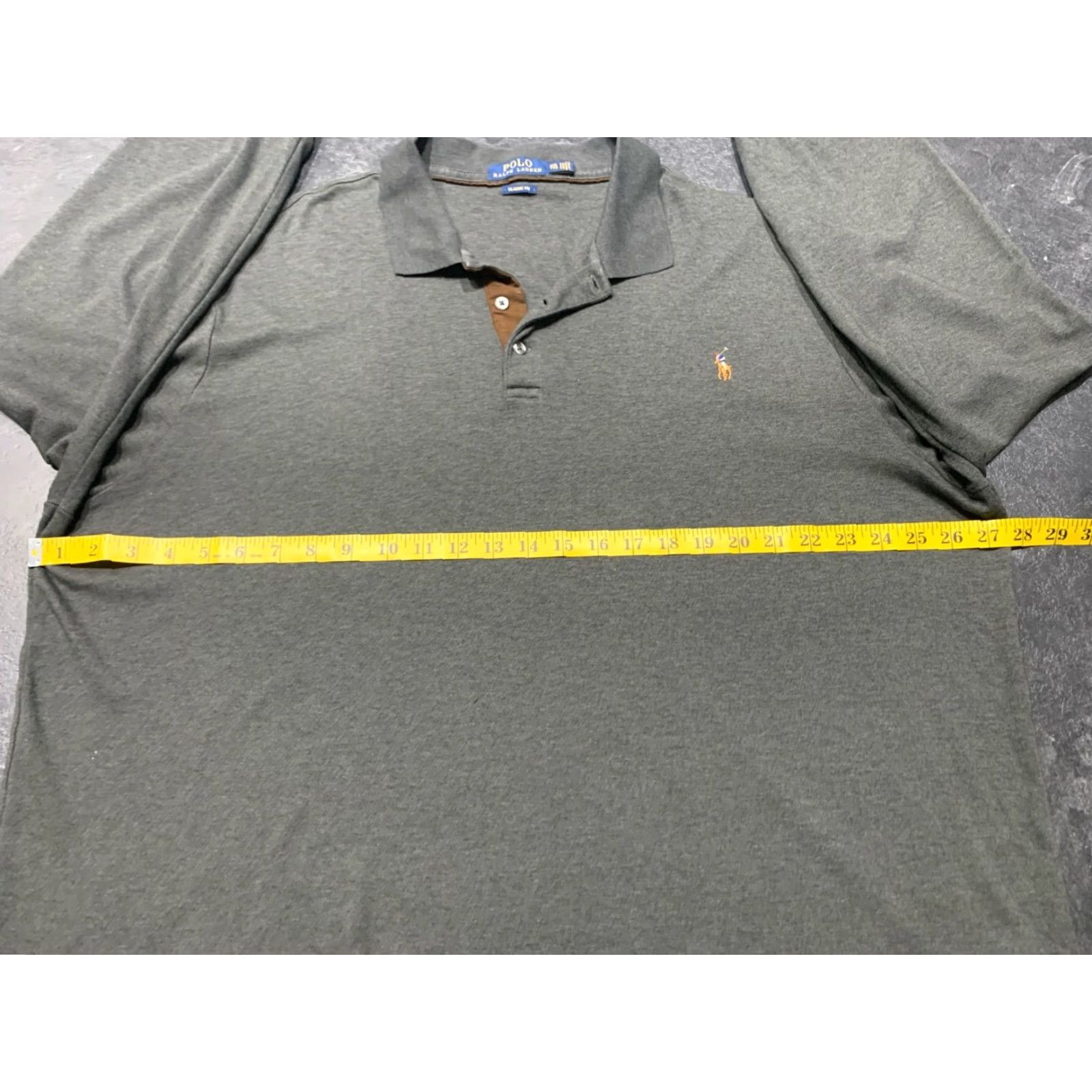 Polo Ralph Lauren VINTAGE Polo Ralph Lauren Polo Shirt Long Sleeve Men 2XL Gray Classic Fit Size US XXL / EU 58 / 5 - 7 Thumbnail