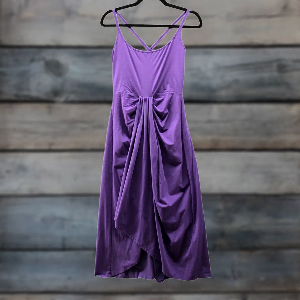 Rebecca Taylor Rebecca Taylor Drape Front Midi Dress Womens S Purple Sleeveless Cami Cross Back Size S / US 4 / IT 40 - 1 Thumbnail
