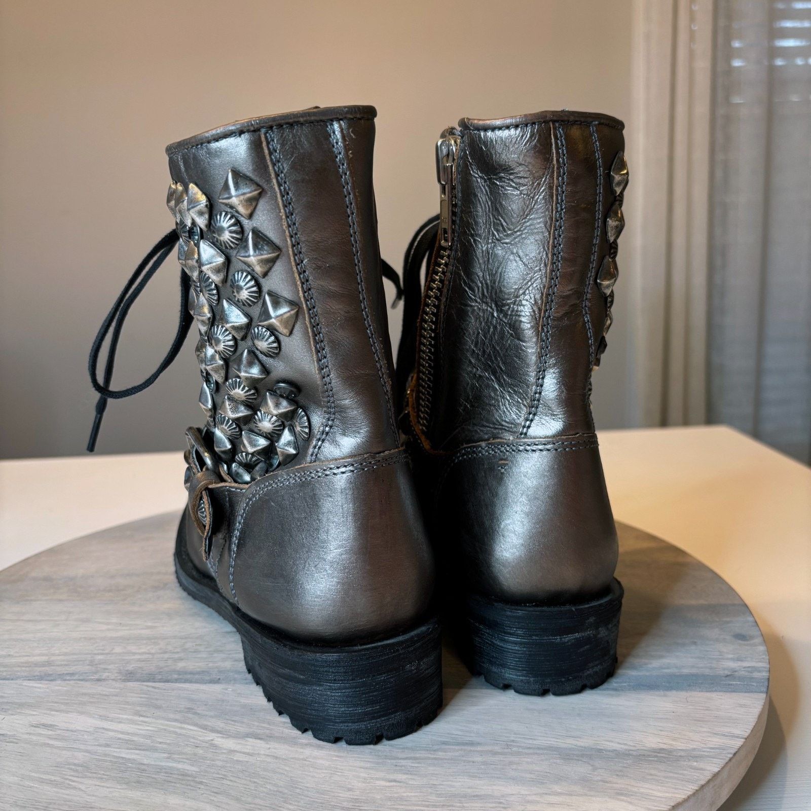 ASH ASH Ryanna US 7.5 - 8 EU 38 Metallic Studded Combat Boots Size US 7.5 / IT 37.5 - 8 Thumbnail
