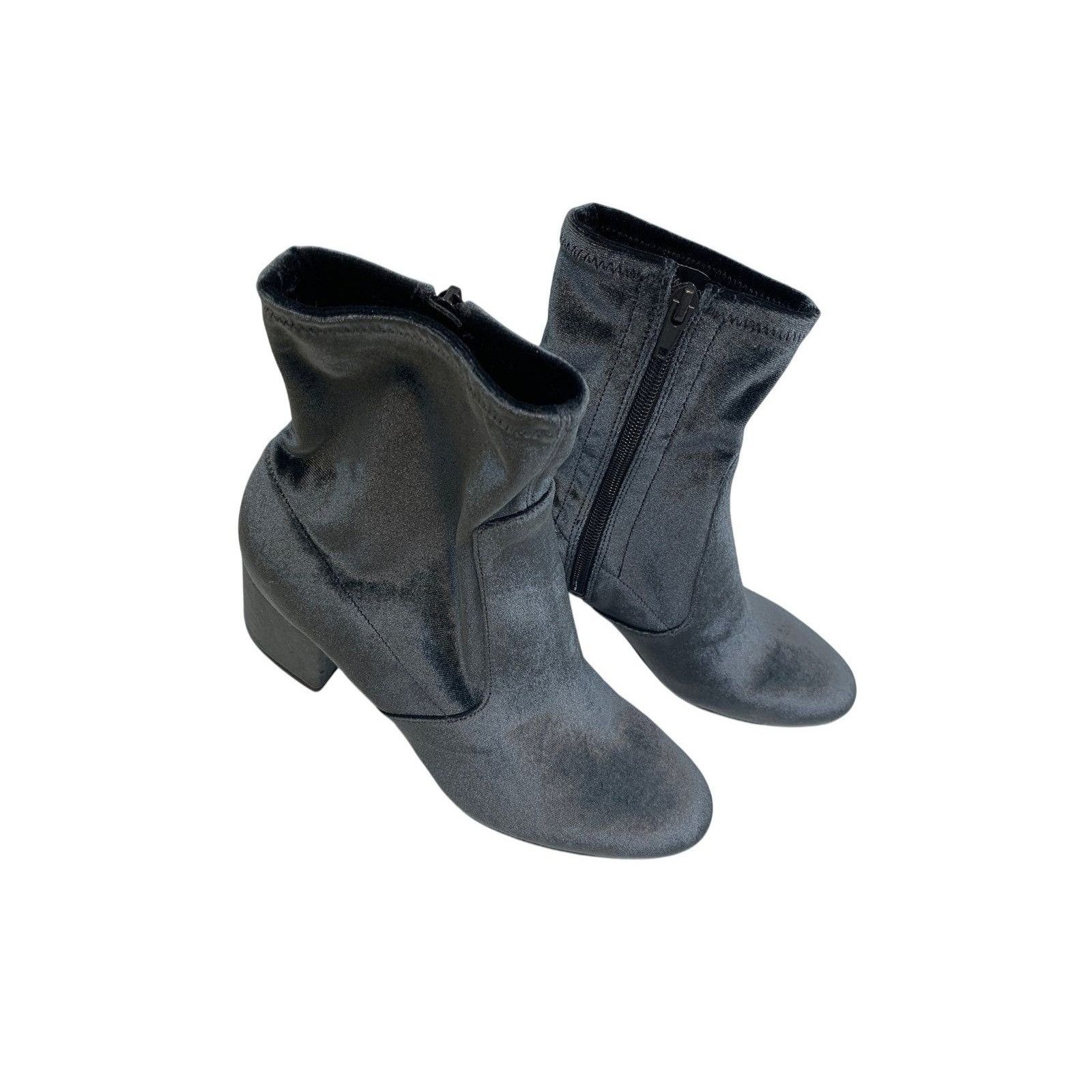Other Ivanka Trump Velvet Ankle Boots Grey 8.5 2.5” Chunky Heel Si Size US 8.5 / IT 38.5 - 9 Thumbnail