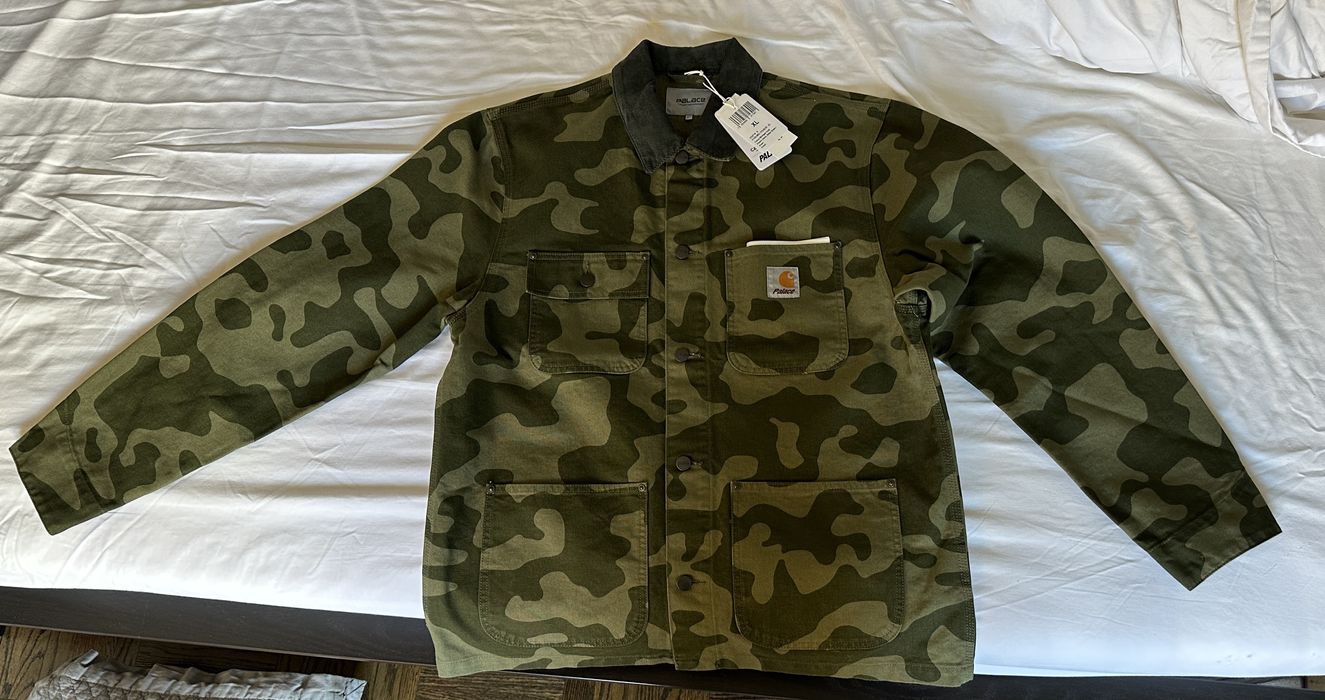 Palace PALACE CARHARTT WIP MICHIGAN COAT DOLLAR GREEN CAMO | Grailed