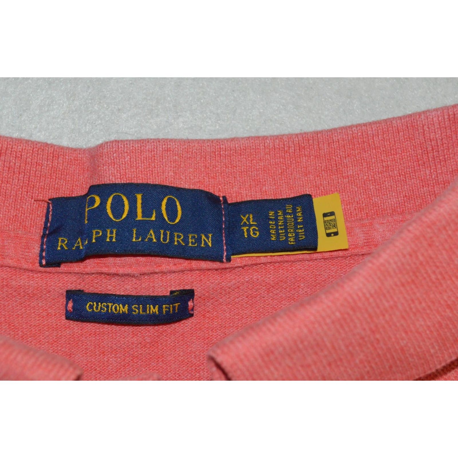 Ralph Lauren Ralph Lauren Polo Shirt Polo Men XL Slim Fit Salmon Pink Solid Short Sleeve Collared Logo Accent Vintage: No Size US XL / EU 56 / 4 - 3 Thumbnail