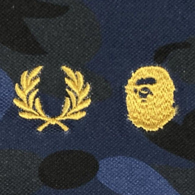 Bape × Fred Perry BAPE × FRED PERRY Polo Shirt blue camo a bathing ape Size US M / EU 48-50 / 2 - 3 Thumbnail