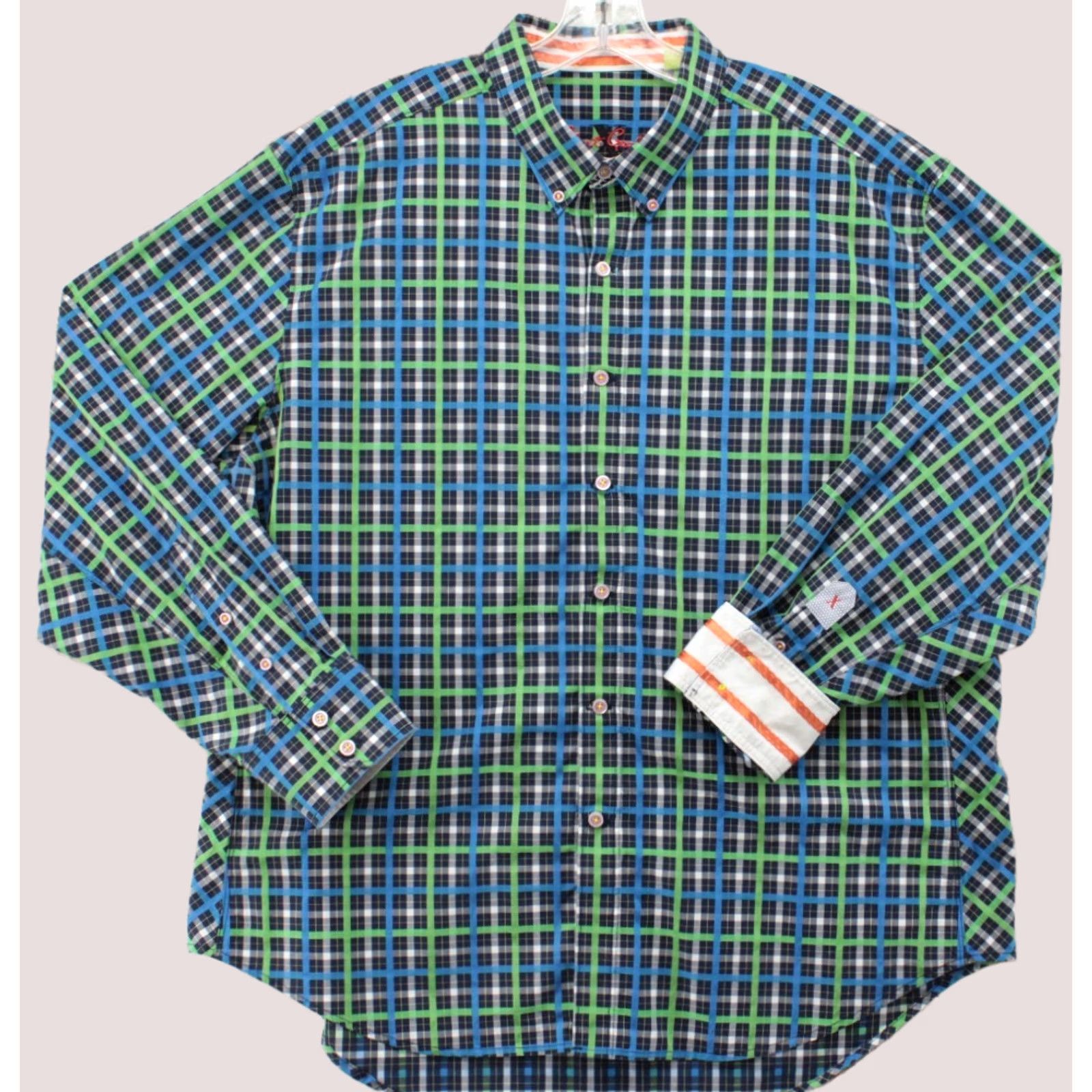 Robert Graham Robert Graham X Shirt Mens 3XL Check Multicolor Flip Cuff Statement Preppy Shirt Size US XXL / EU 58 / 5 - 1 Thumbnail