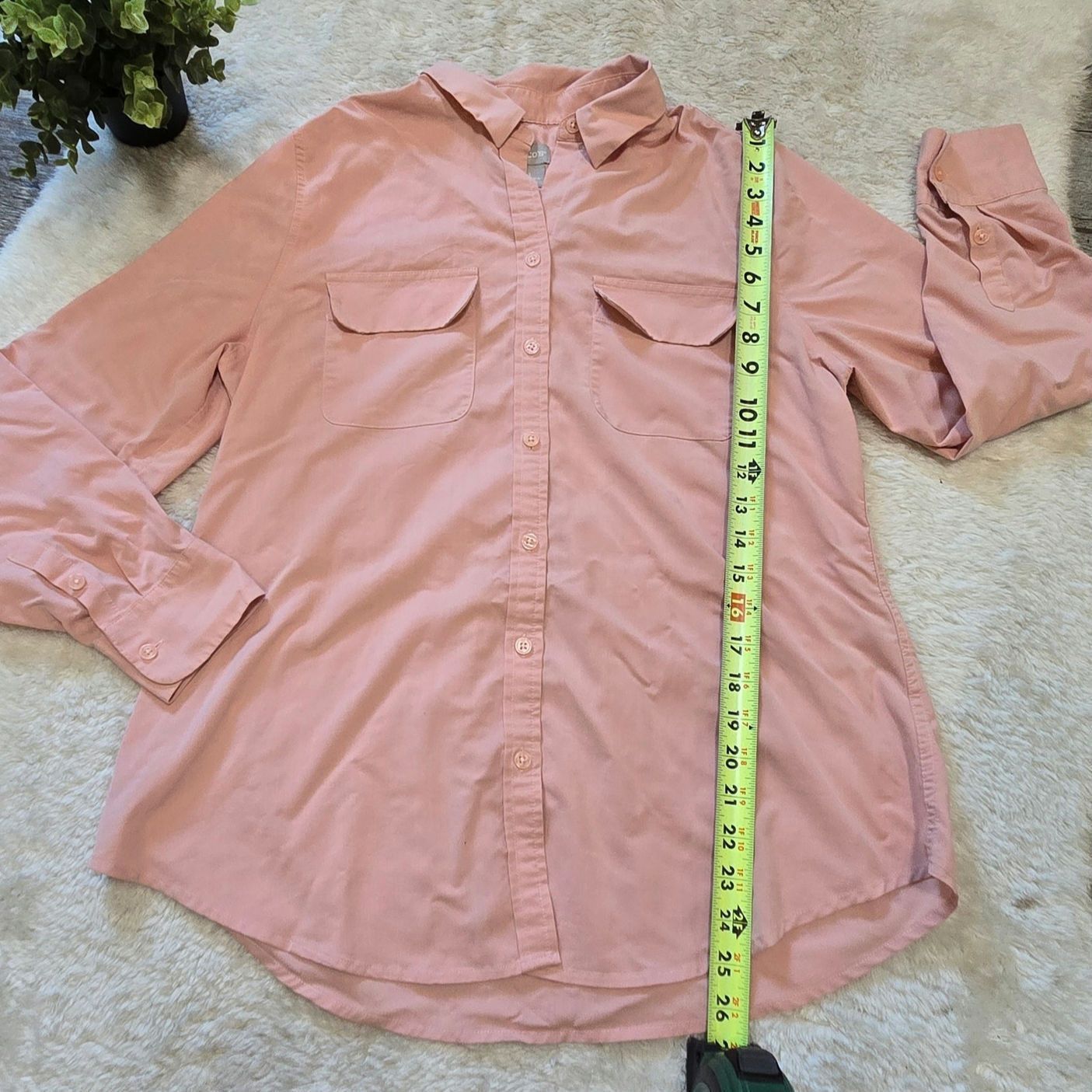 Chicos Chico's Peach Button-Up Blouse, Chico's 1 - US Medium Size M / US 6-8 / IT 42-44 - 3 Thumbnail