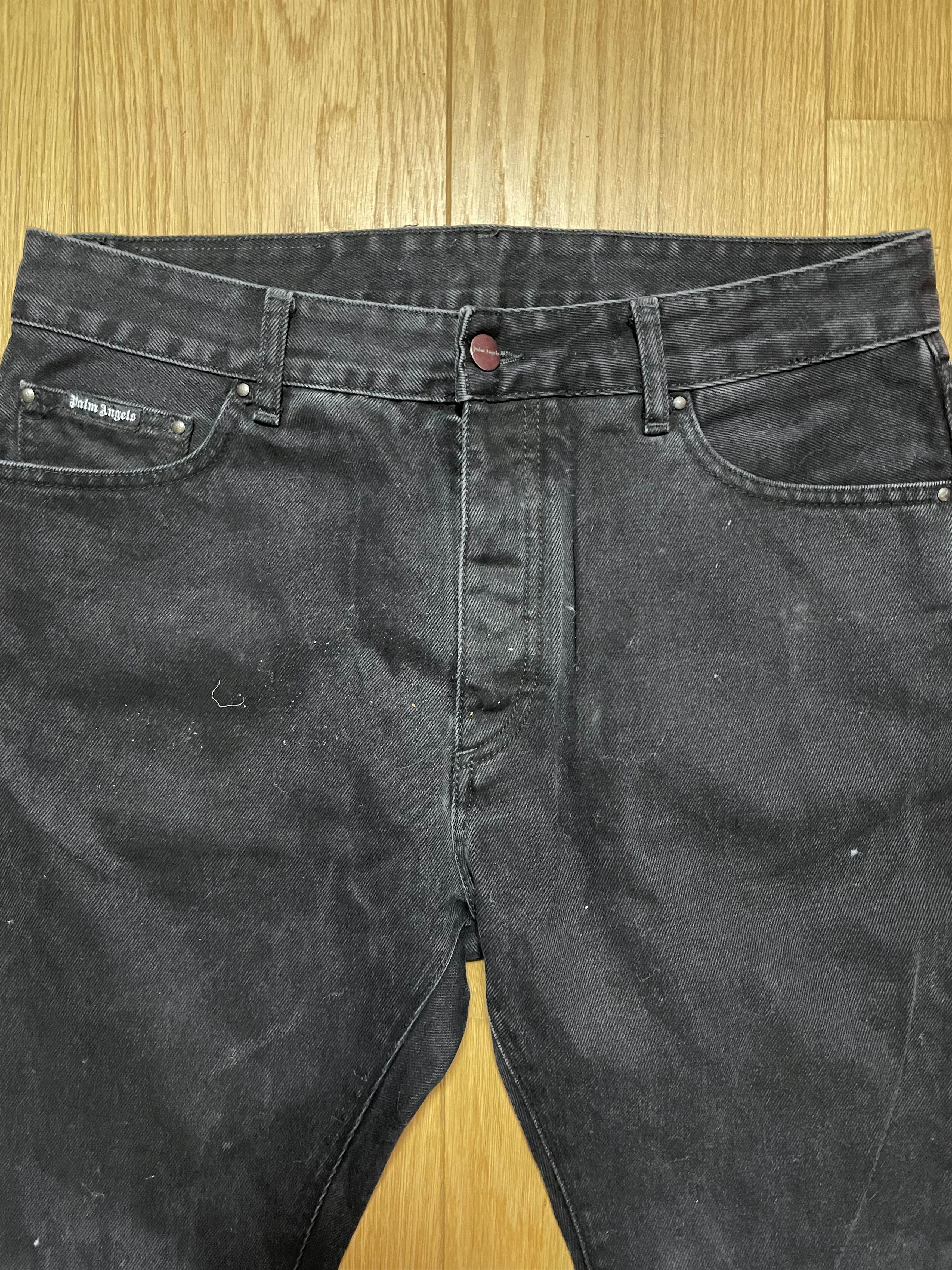 Palm Angels Palm Angels Black Gothic Logo Jeans Size US 32 / EU 48 - 4 Thumbnail