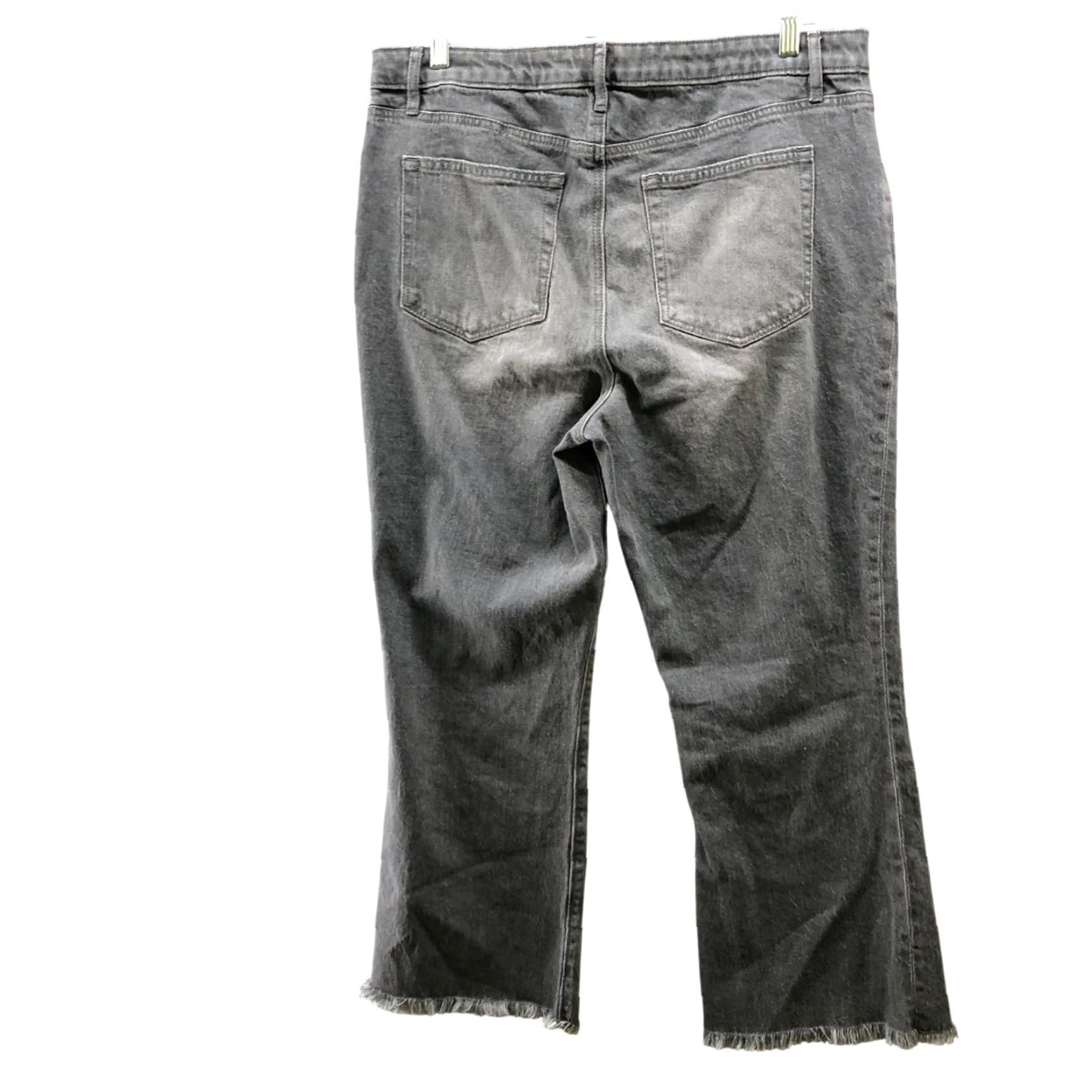 Loft LOFT Jeans Women 14 Gray Cropped High Rise Stretch Raw Hem 5-Pocket Womens Size 36" / US 14 / IT 50 - 2 Thumbnail