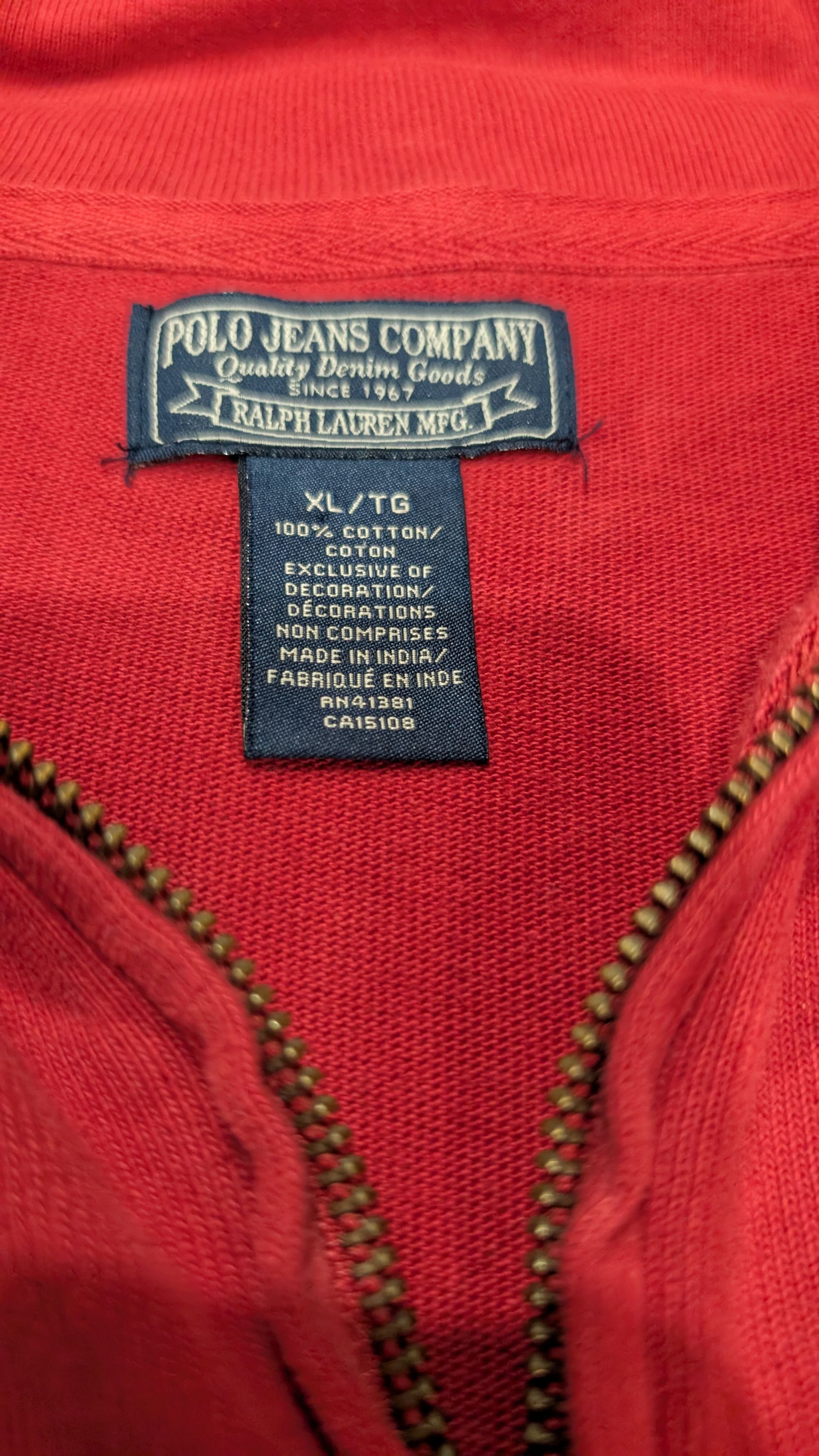 Ralph Lauren Vintage Ralph Lauren Polo Jeans Company Zip Up Size US XL / EU 56 / 4 - 3 Thumbnail