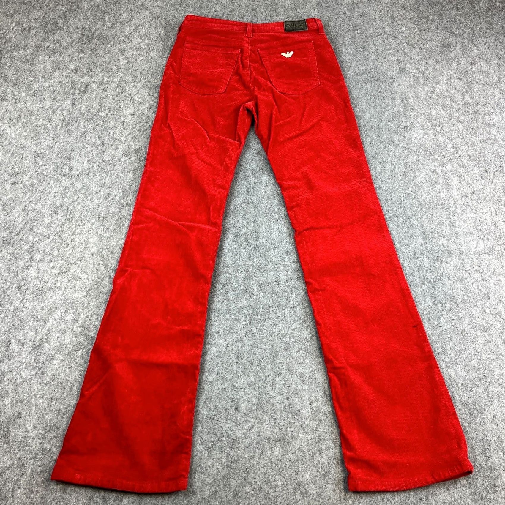 Vintage Armani Jeans Jeans Bootcut Women 6 Red Corduroy Stretch 26 32 UK VTG Denim 5-Pocket Size 28" / US 6 / IT 42 - 2 Thumbnail