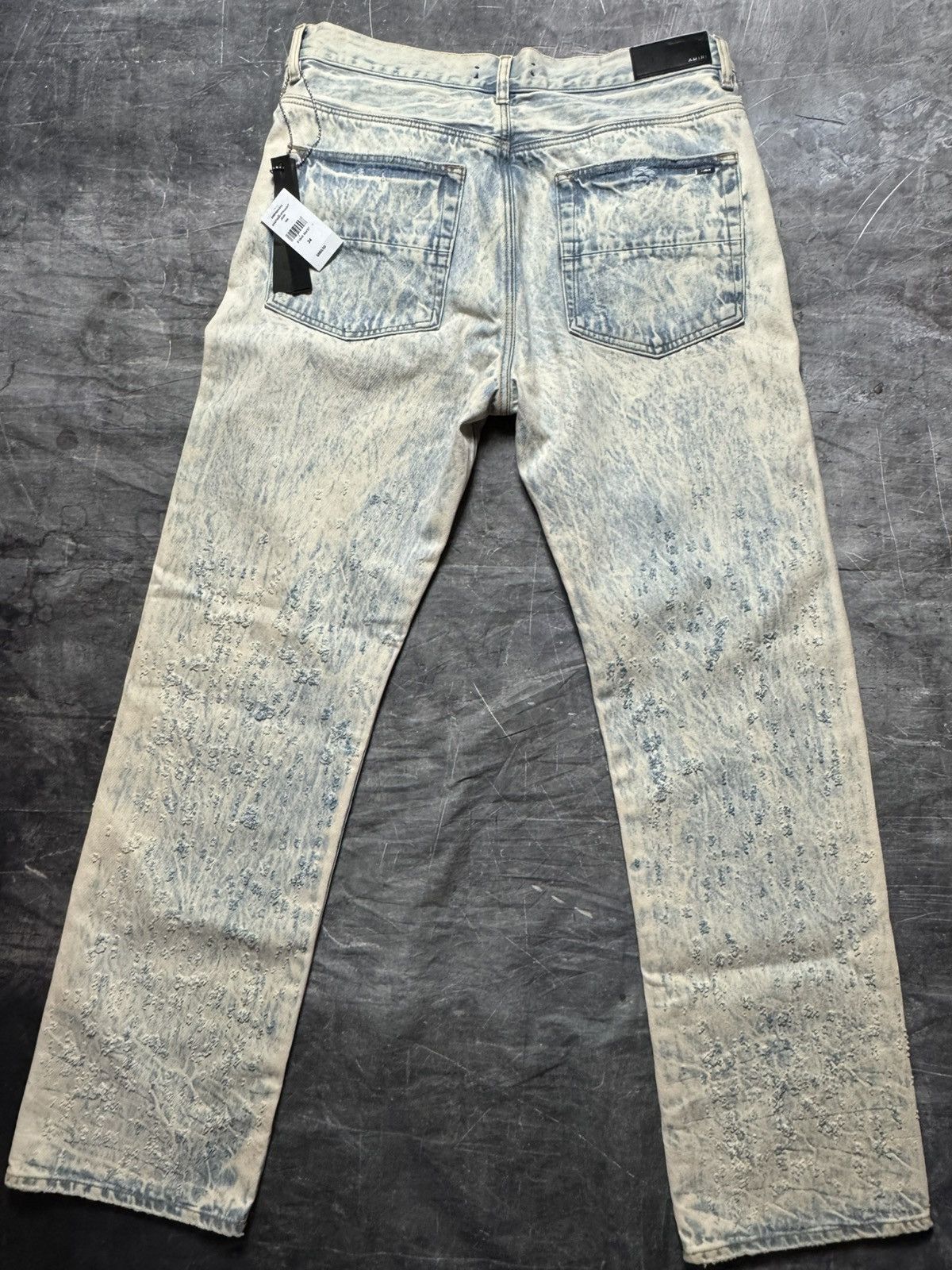 Amiri Amiri Shotgun Bleached Distressed Straight Fit Jeans Size US 34 / EU 50 - 2 Thumbnail