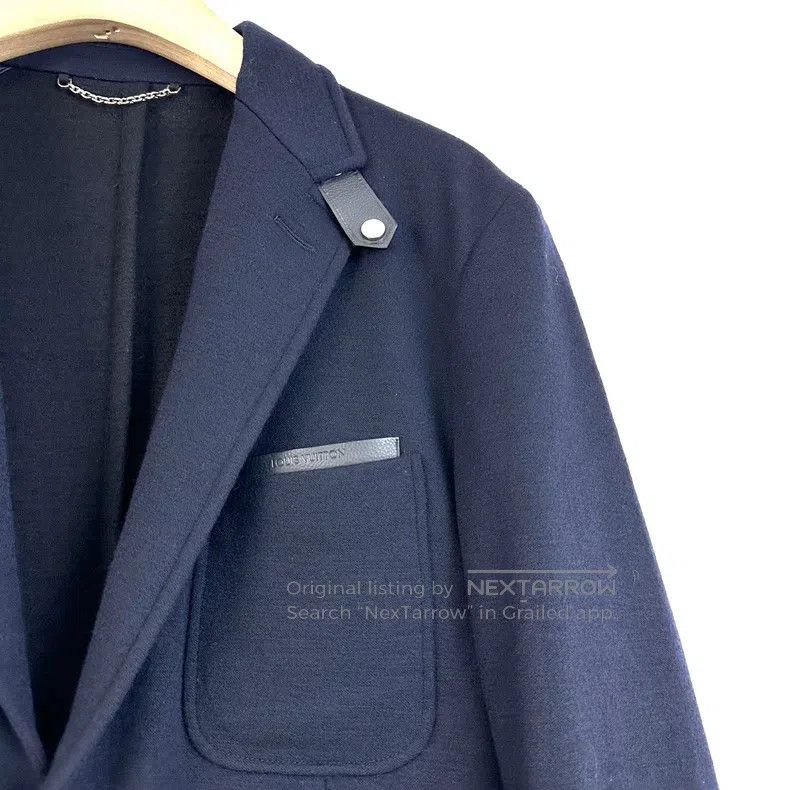 Louis Vuitton Louis Vuitton Navy V-Neck Leather Button jacket Size US M / EU 48-50 / 2 - 5 Thumbnail
