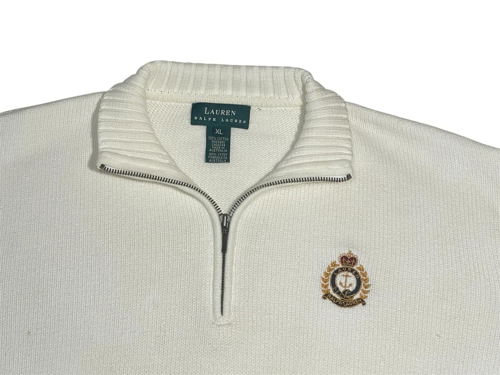 Lauren Ralph Lauren Y2K Lauren Ralph Lauren 1/4 Zip White Sweater Size XL Size XL / US 12-14 / IT 48-50 - 4 Thumbnail