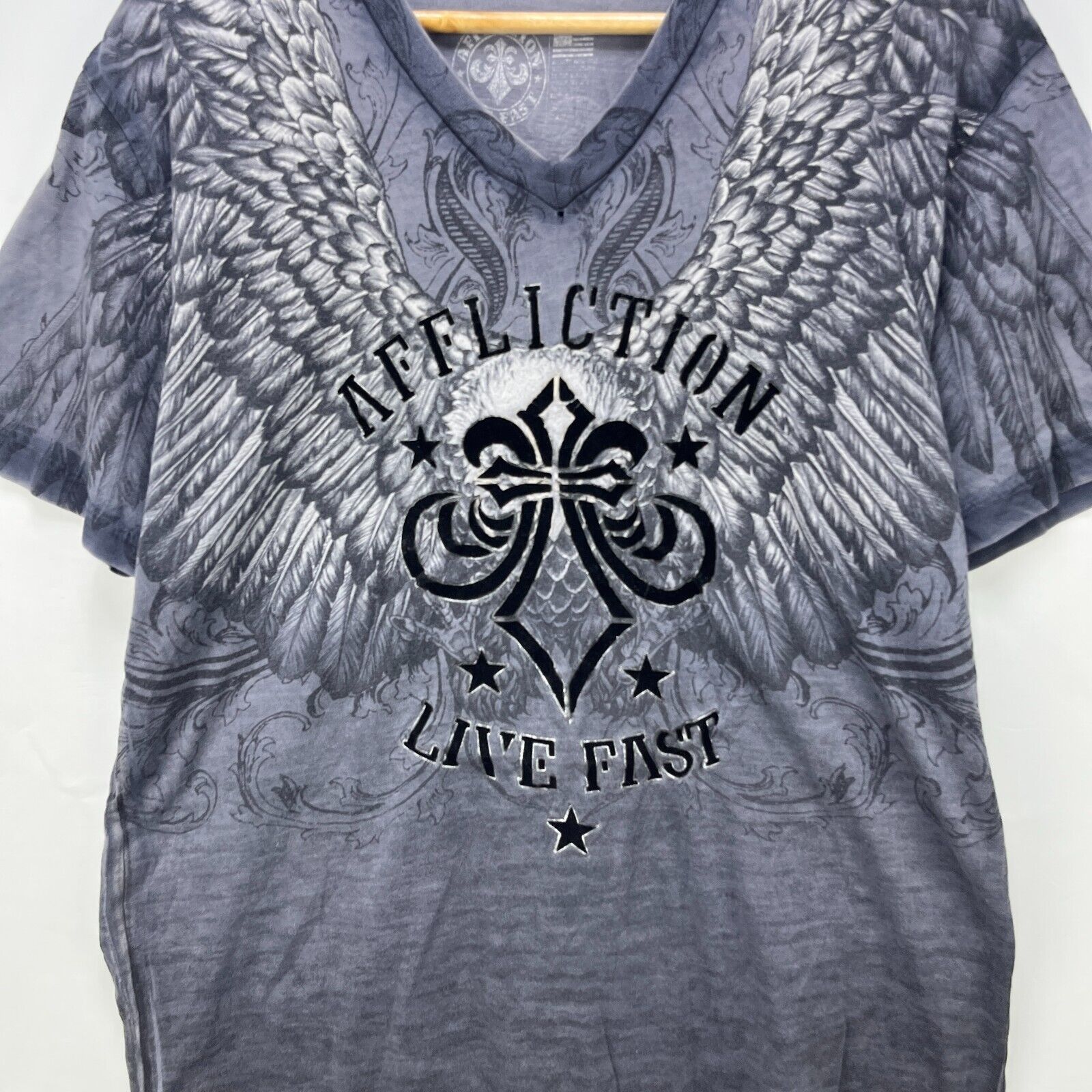 Affliction × Vintage Vintage Y2K Affliction Wings Goth Punk T-Shirt Large Size US L / EU 52-54 / 3 - 6 Thumbnail