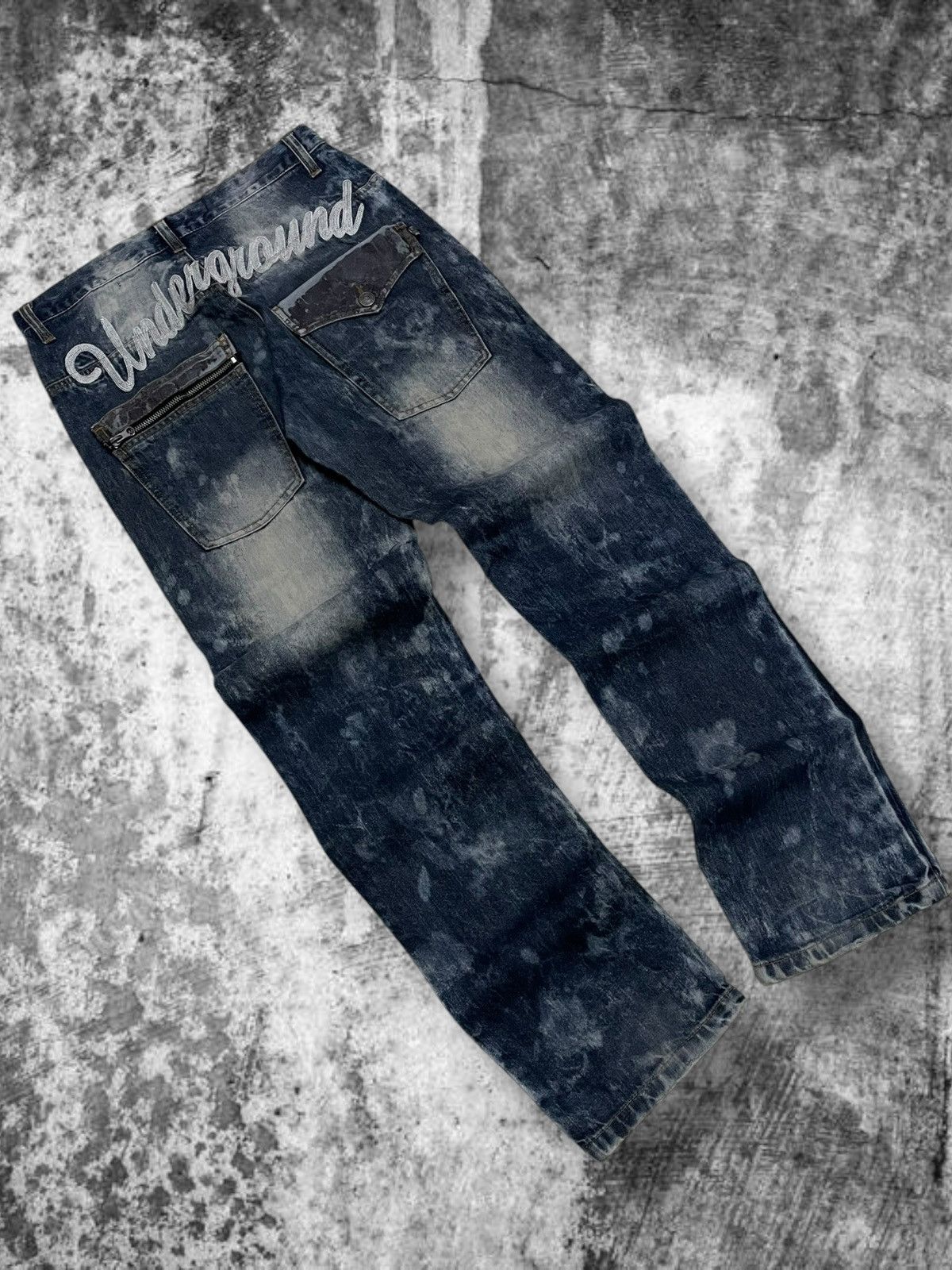 Hysteric Glamour Vintage 90’s Japan Designer Iconic Nylaus ‘UNDERGROUND’ Jean Size US 29 - 2 Thumbnail