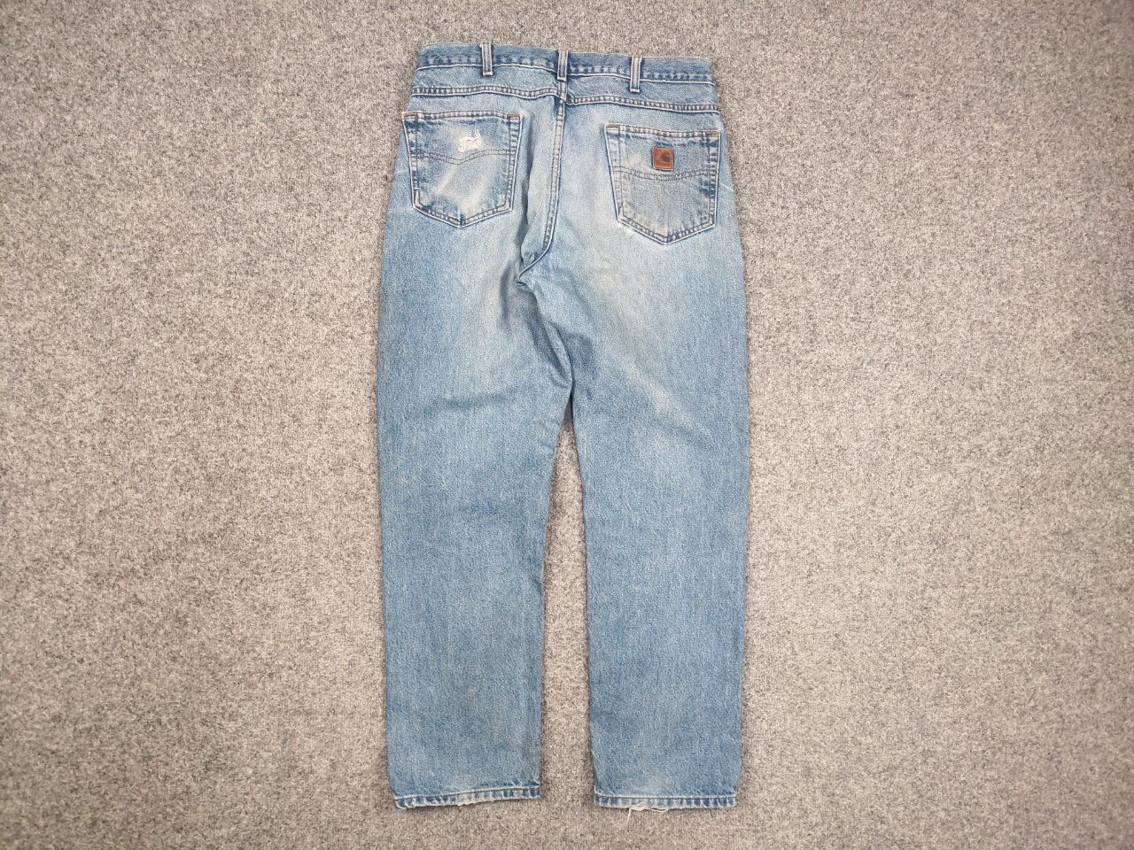 Carhartt Vintage 90's USA Carhartt Faded Blue Distressed Denim Jeans Size US 34 / EU 50 - 11 Thumbnail