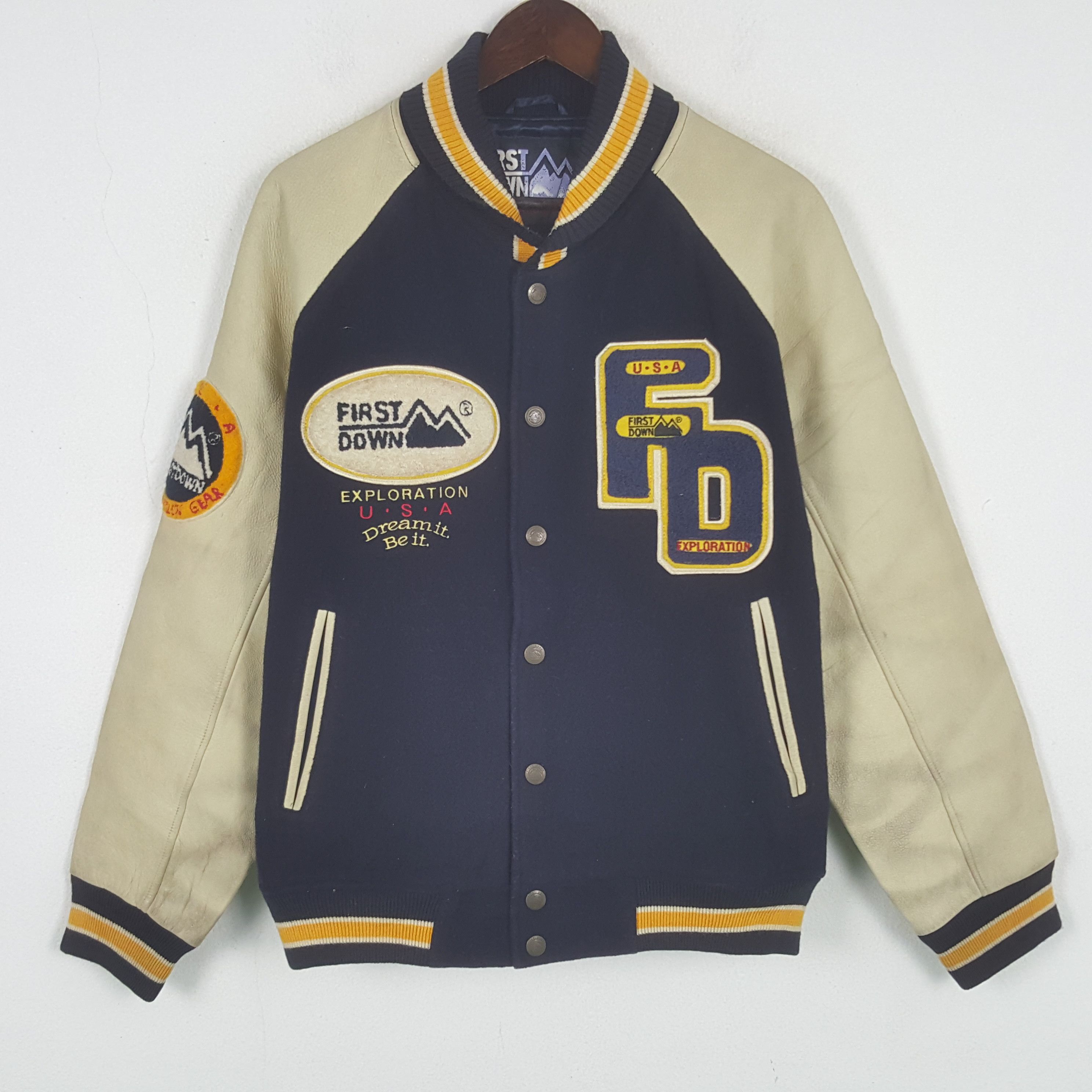 Japanese Brand × Vintage Vintage First Down Varsity Jacket Size US L / EU 52-54 / 3 - 3 Thumbnail