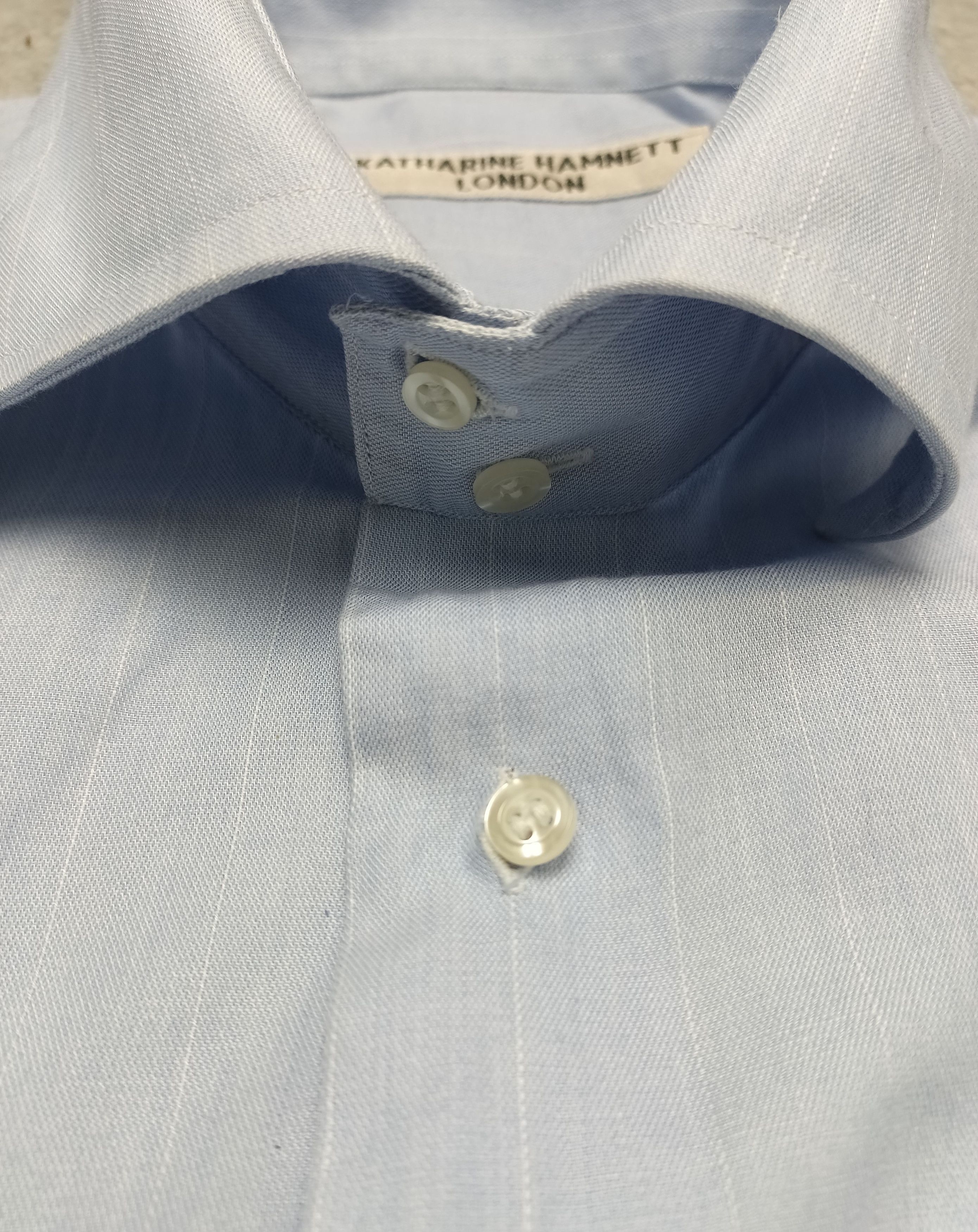 Katharine Hamnett London Vintage Katharine Hamnett Shirt Mens Blue Long Sleeve 17.5 Size US L / EU 52-54 / 3 - 4 Thumbnail