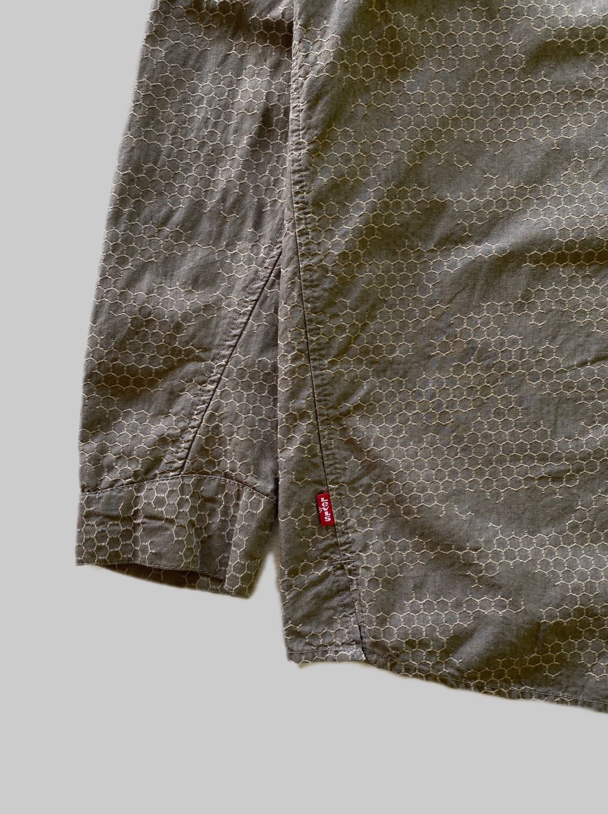 Levi's × Levi's Vintage Clothing RARE❗️Vintage 00s LEJ Honeycomb Camo Design Shirt Size US L / EU 52-54 / 3 - 4 Thumbnail
