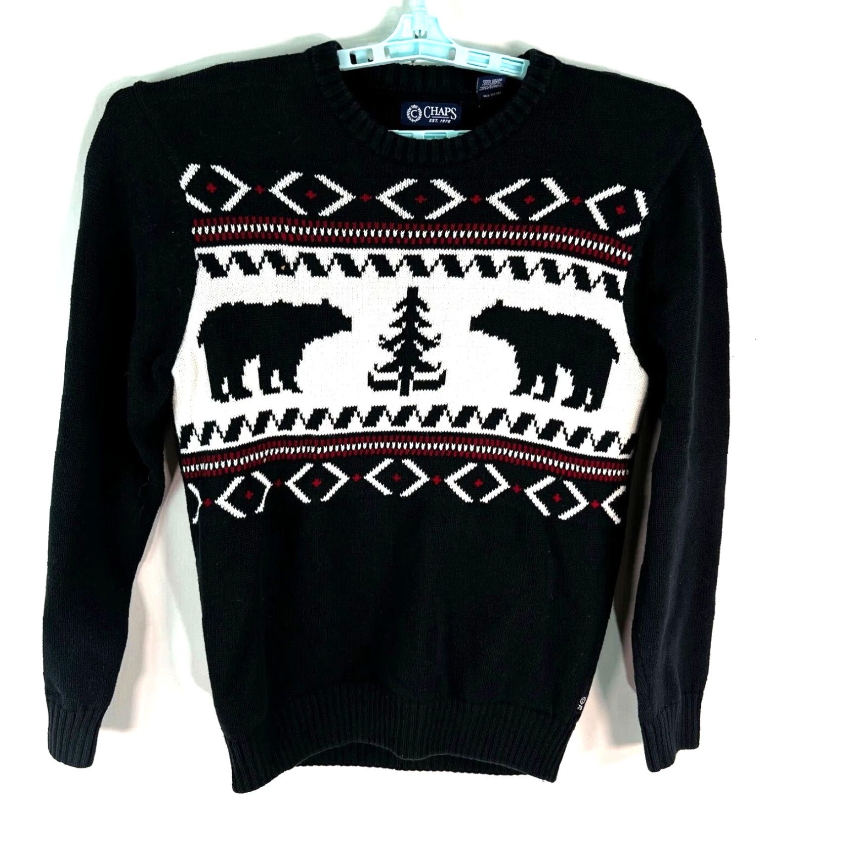 Chaps Chaps Men's Grey Geometric Bears Long Sleeve Sweater Crew Neck Casual Size M Size US M / EU 48-50 / 2 - 2 Thumbnail