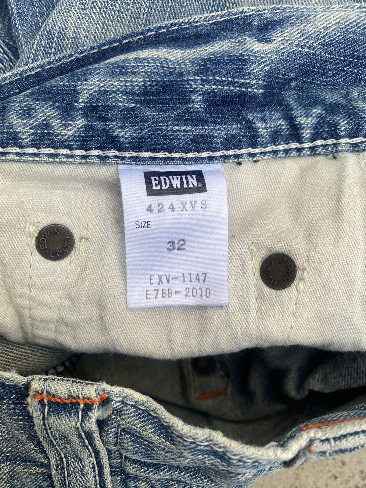 Edwin × Japanese Brand × Vintage Vintage y2K Edwin Distressed Honeycomb Denim Jeans Size US 33 - 21 Thumbnail