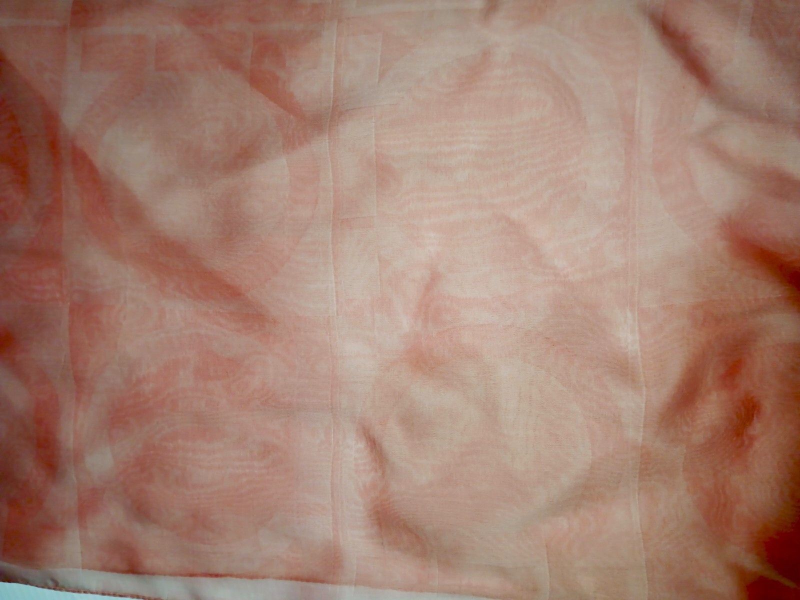 Salvatore Ferragamo SALVATORE FERRAGAMO Monogram Logo Peach Pink Rose Silk Scarf Size ONE SIZE - 2 Thumbnail
