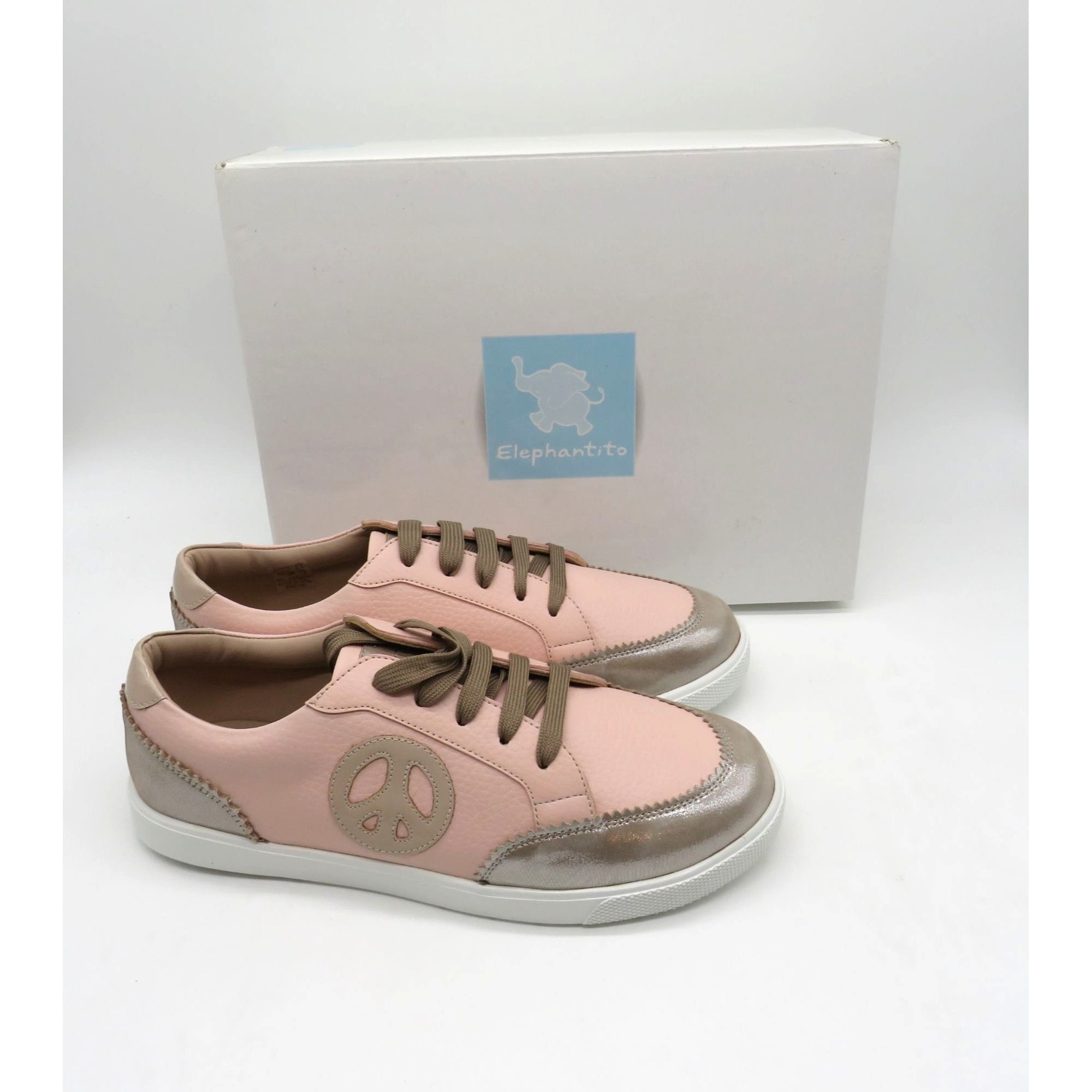 Other Elephantito Girls Pink European Leather Sneakers US 5 Peace Size US 5 / IT 35 - 1 Thumbnail