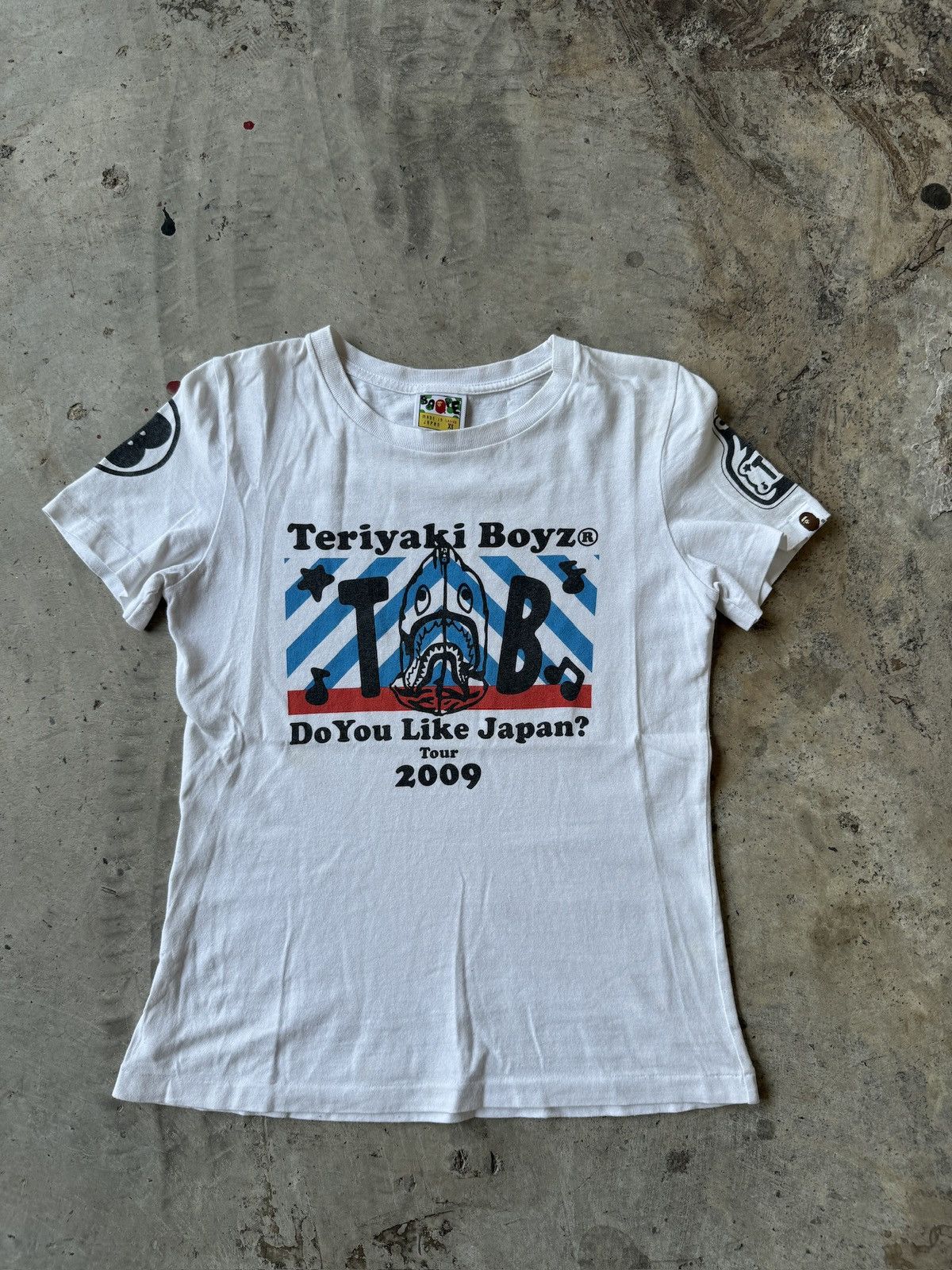 image of Band Tees x Bape Teriyaki Boyz 2009 Japan Tour Tee in White, Women's (Size XS)