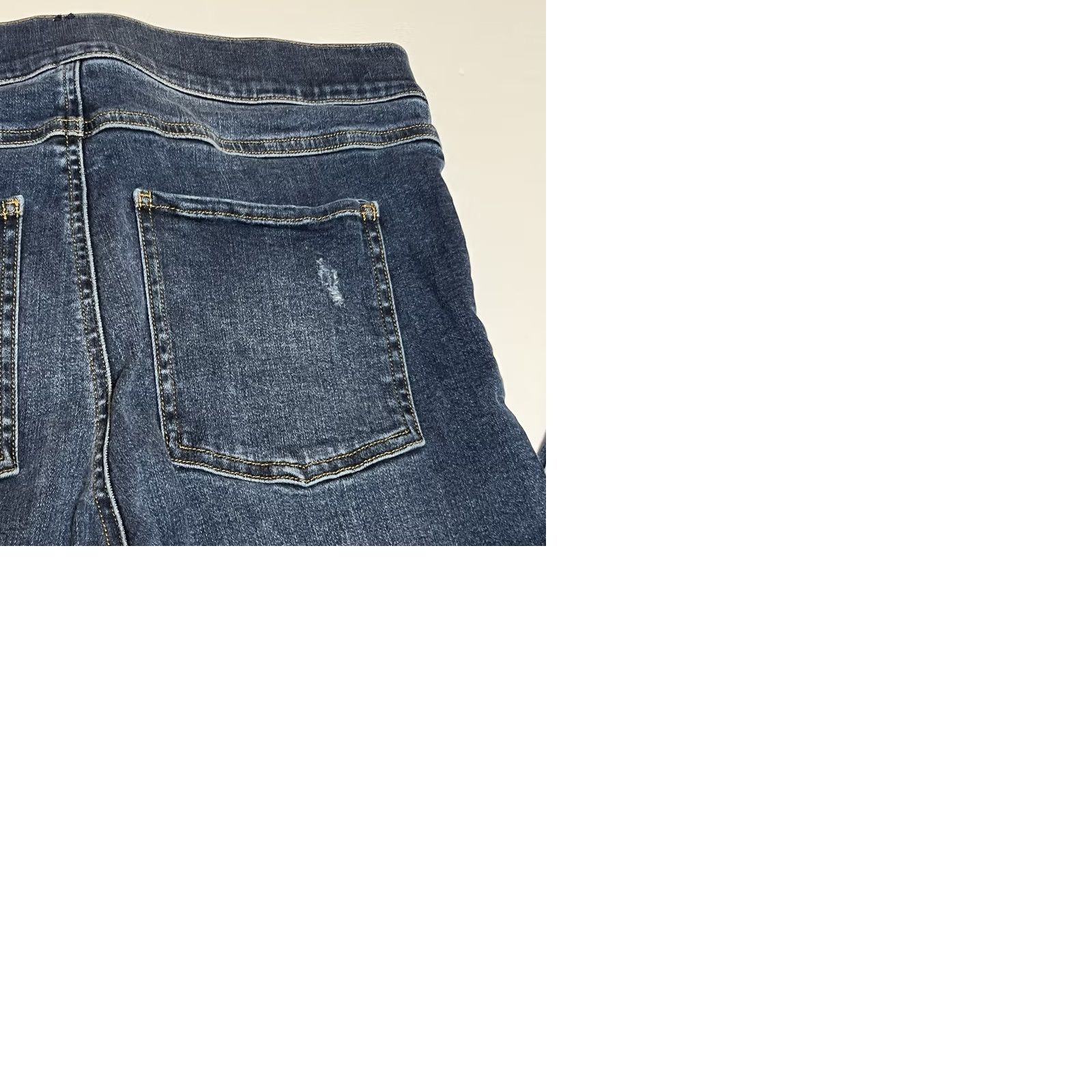 Spanx SPANX Women's Distressed Ankle Skinny High Rise Jeans Size Large Regular Stretch Blue Denim Slimming Raw Hem Size 36" / US 14 / IT 50 - 9 Thumbnail