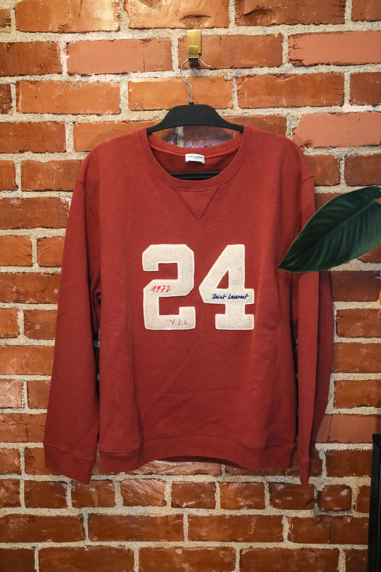 Yves Saint Laurent YSL Logo 24 Embroidery Sweatshirt - XXL fits like L Size US L / EU 52-54 / 3 - 1 Thumbnail