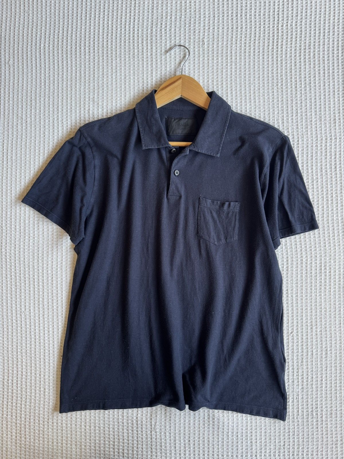Prada Last Drop🔥Rare🔥Vintage PRADA Milano Polo Shirt Dark Blue Size US L / EU 52-54 / 3 - 1 Thumbnail