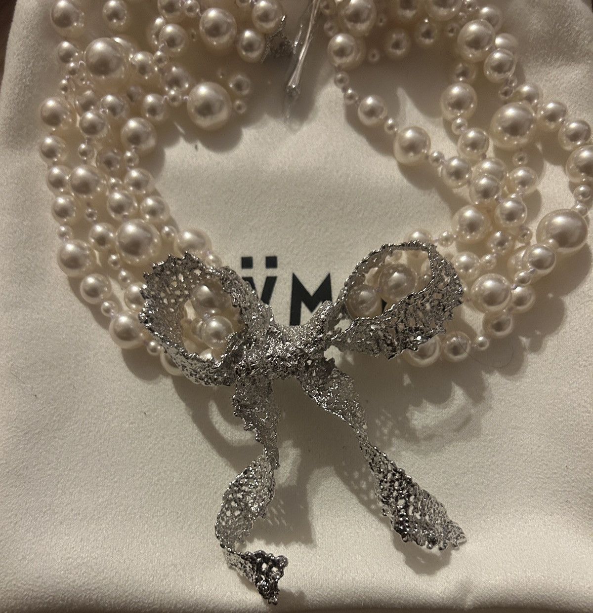 Shushu/Tong YVMIN × SHUSHU/TONG Lace Bow Imitation Pearl Necklace Size ONE SIZE - 7 Thumbnail