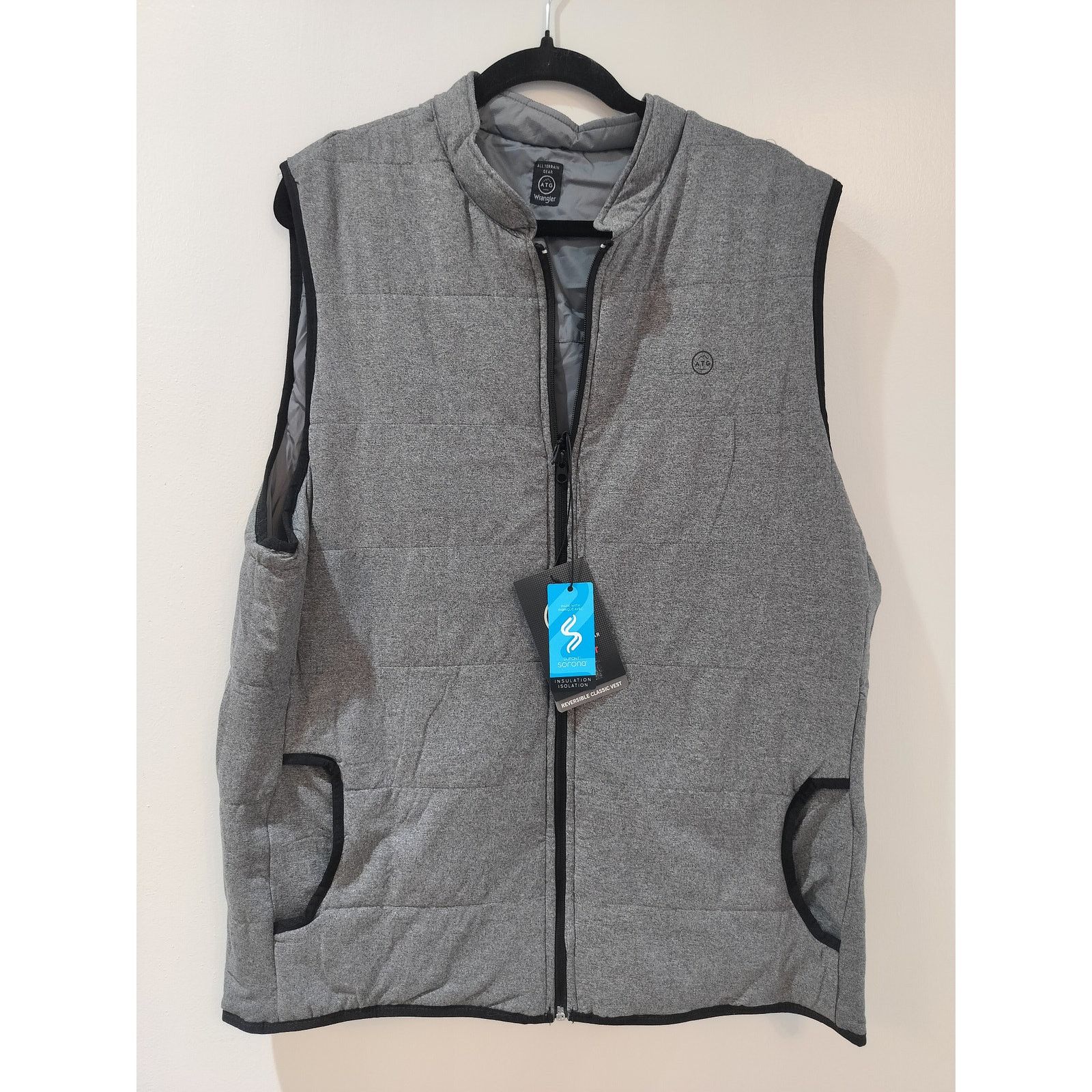 Wrangler Wrangler ATG Reversible Vest Gray Water Resistant Men’s LT Size US L / EU 52-54 / 3 - 5 Thumbnail
