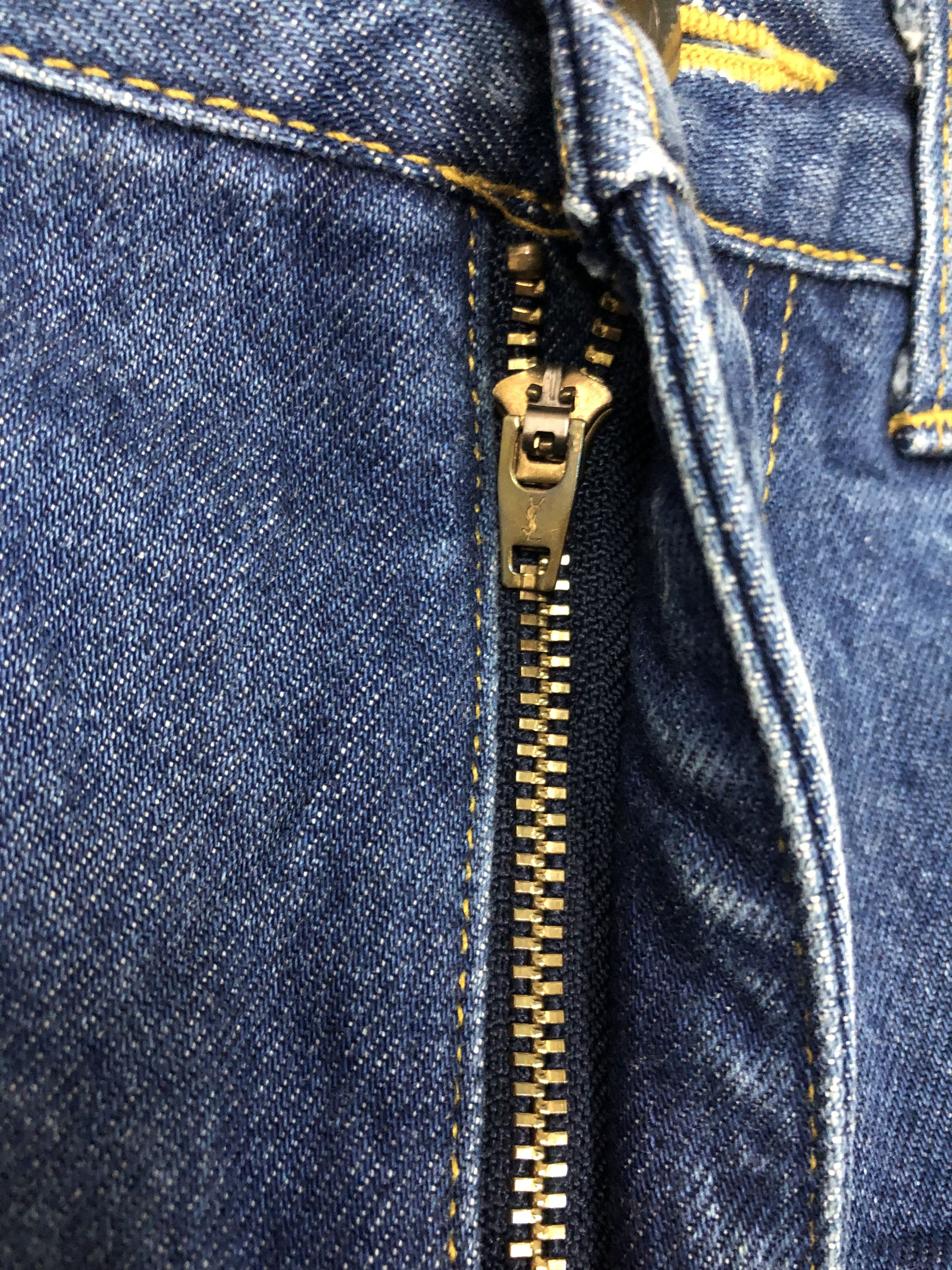 Designer × Yves Saint Laurent YSL embroidered logo on pocket jeans Size US 29 - 6 Thumbnail