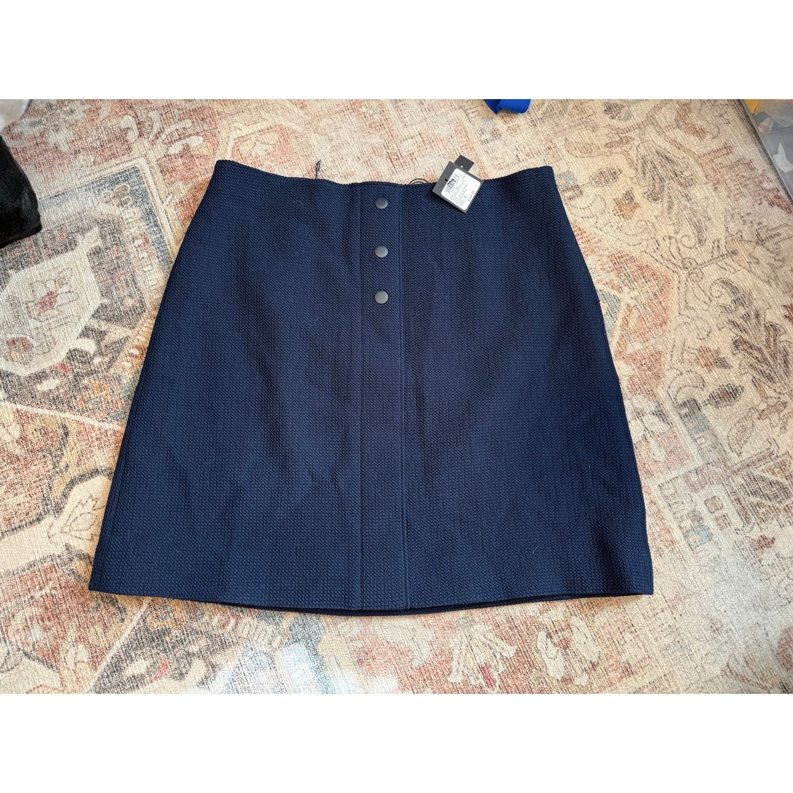 Club Monaco Club Monaco NWT Navy Blue Button Mini Skirt Sz 8, MP $150 Size 30" / US 8 / IT 44 - 1 Thumbnail