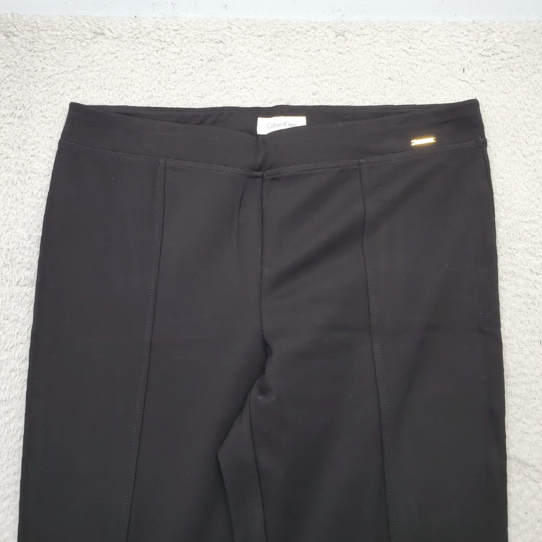 Calvin Klein Calvin Klein Womens Large Black Regular Fit Stretch Bootcut Ankle Pants Pull On Size 36" / US 14 / IT 50 - 3 Thumbnail