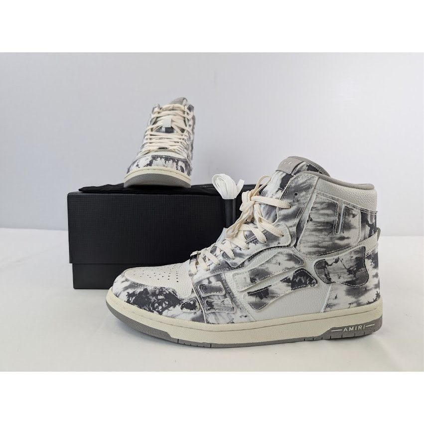 Amiri o1rshd1 Tie Dye Skel Hi Top Sneakers in Grey Size US 13 / EU 46 - 20 Thumbnail