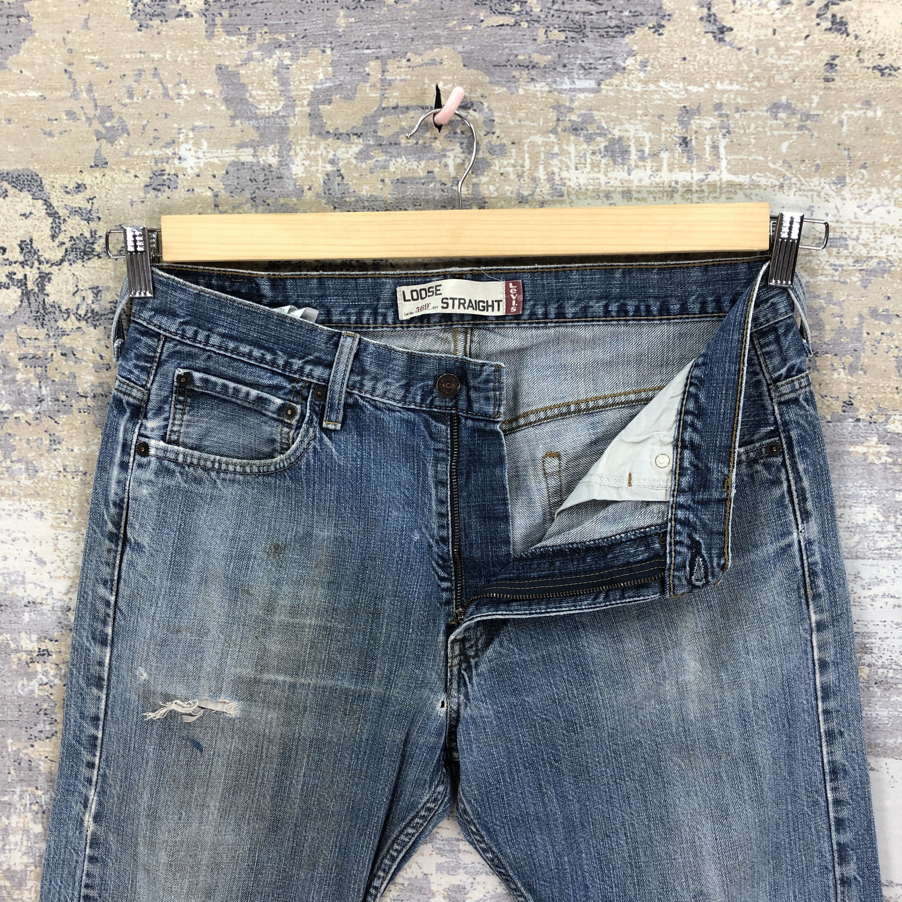 Levi's Vintage Y2K Levis 569 Baggy Jeans Levi's Light Wash Denim Size US 34 / EU 50 - 6 Thumbnail