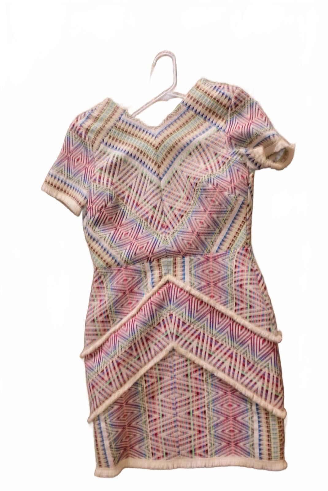 Other Adelyn Rae Jaylene Short Sleeve Multicolor Geometric Dress S Size S / US 4 / IT 40 - 1 Thumbnail