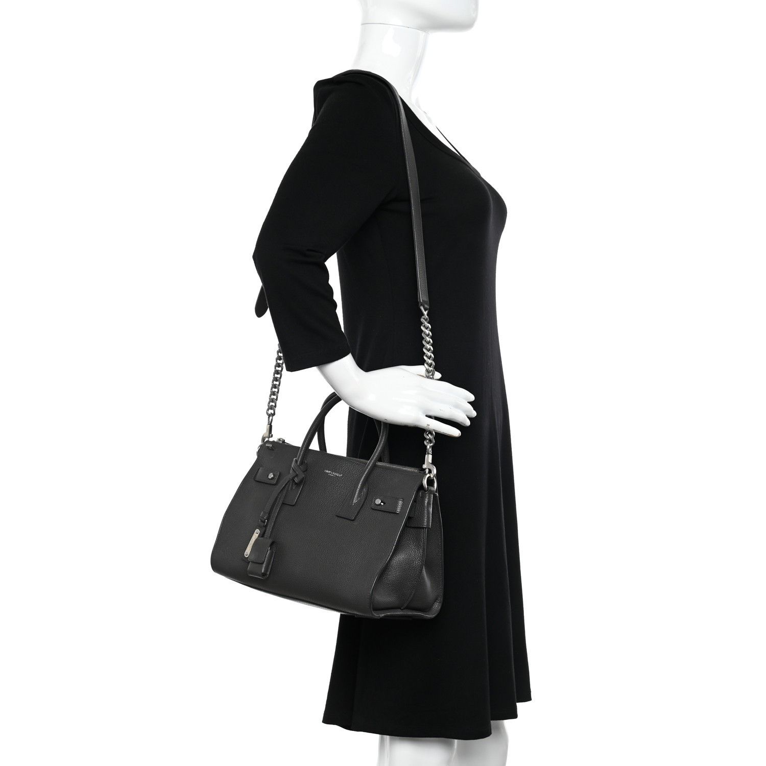 Saint Laurent Paris o1b1hav110824 Size: OS / Sac De Baby Leather Bag in Black Size ONE SIZE - 2 Thumbnail