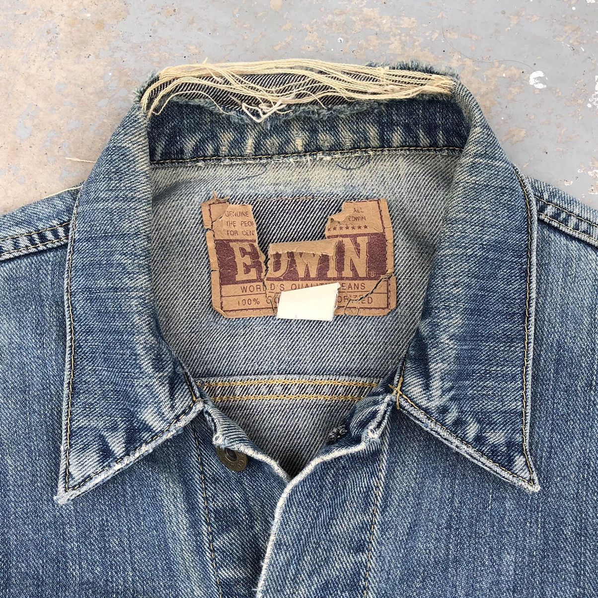 Edwin Vintage Edwin Distressed Denim Jacket Size US M / EU 48-50 / 2 - 16 Thumbnail