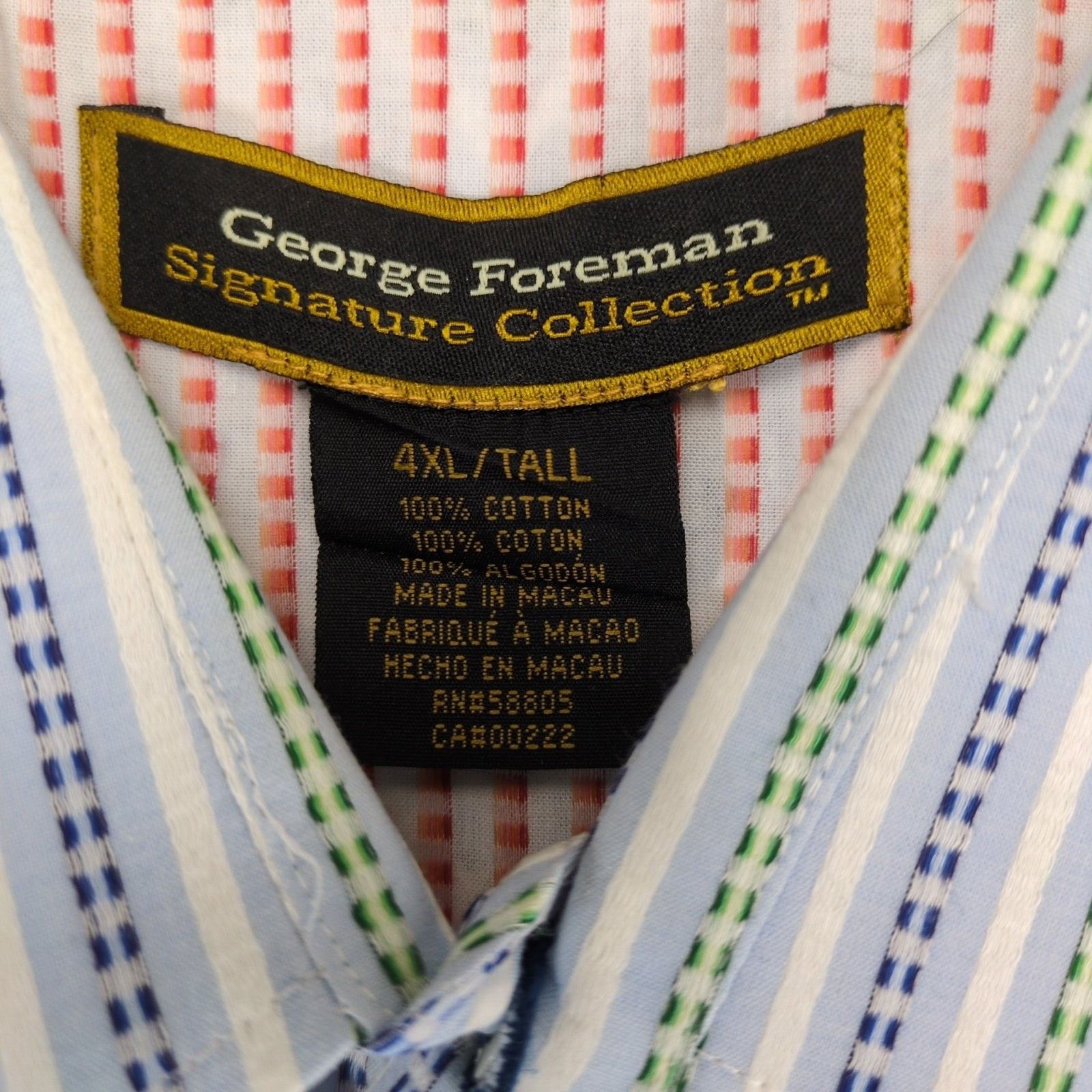 Other George Foreman Men's 4XLT Button Up Striped Dress Shirt Size US XXL / EU 58 / 5 - 2 Thumbnail