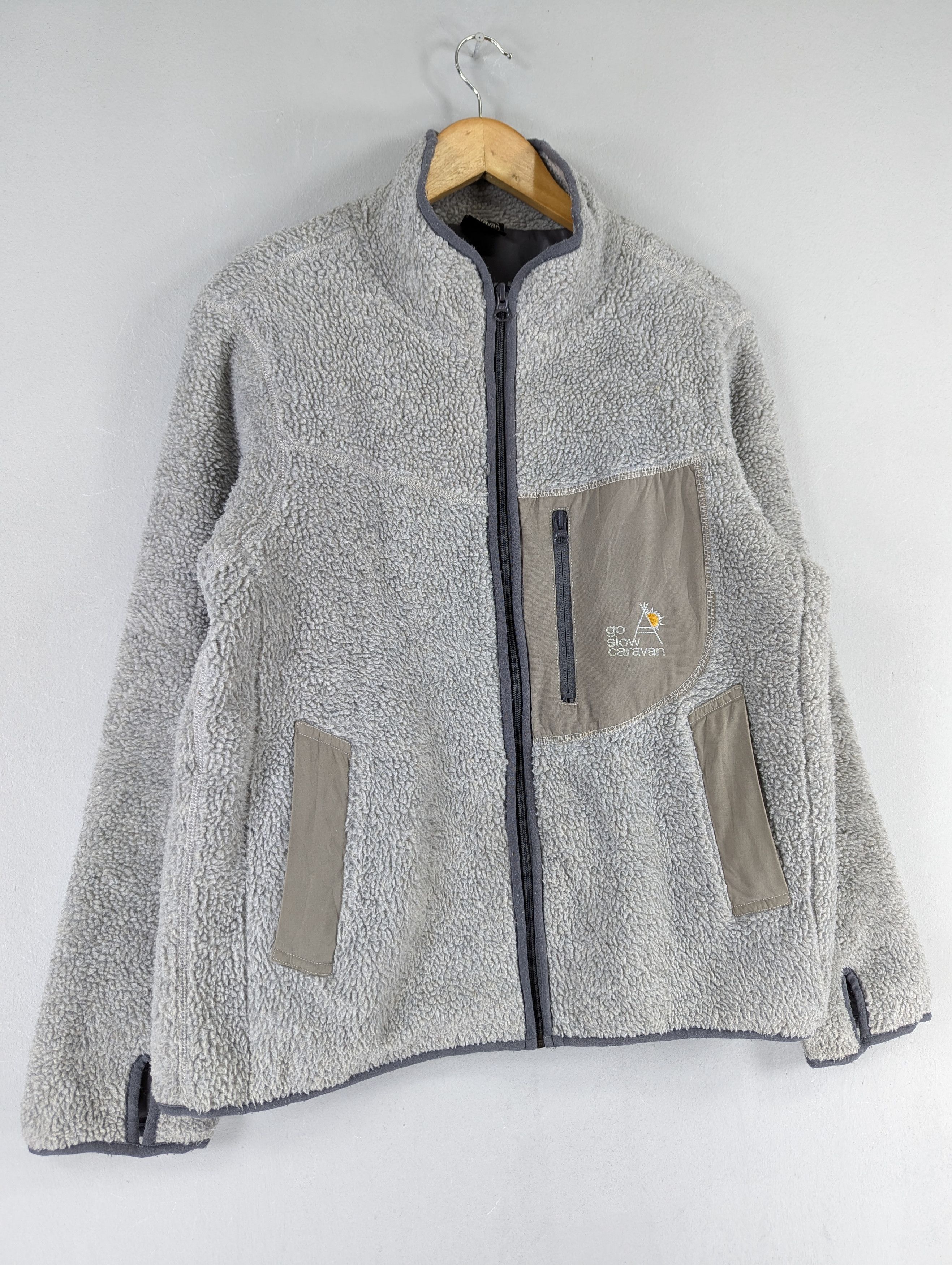 Go Slow Caravan Sherpa Deep Pile Fleece Zipper Jacket Outerwear