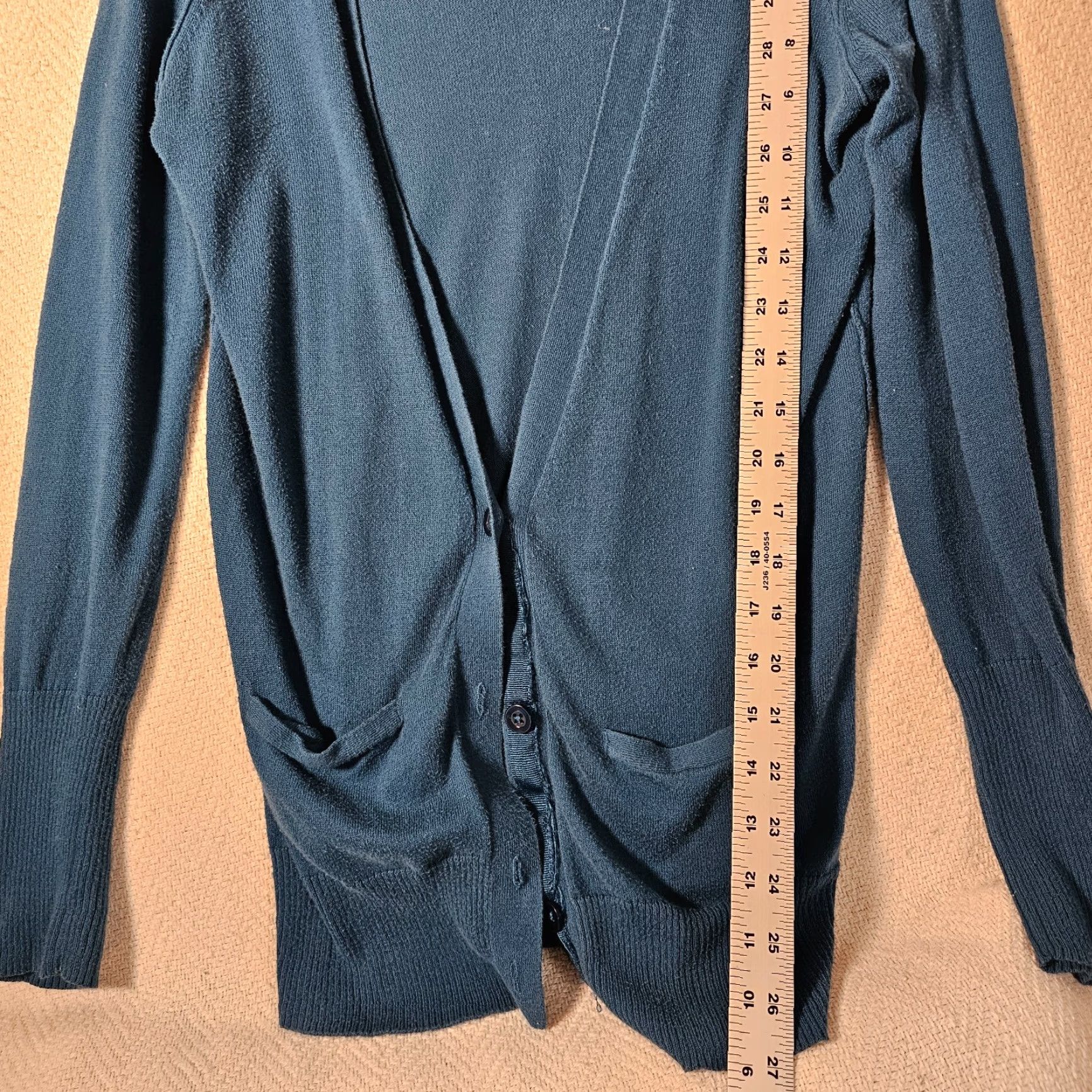 American Eagle Outfitters American Eagle Outfitters Blue Geometric Open-Knit Cardigan Sweater Medium Lightweight Womens Size M / US 6-8 / IT 42-44 - 7 Thumbnail