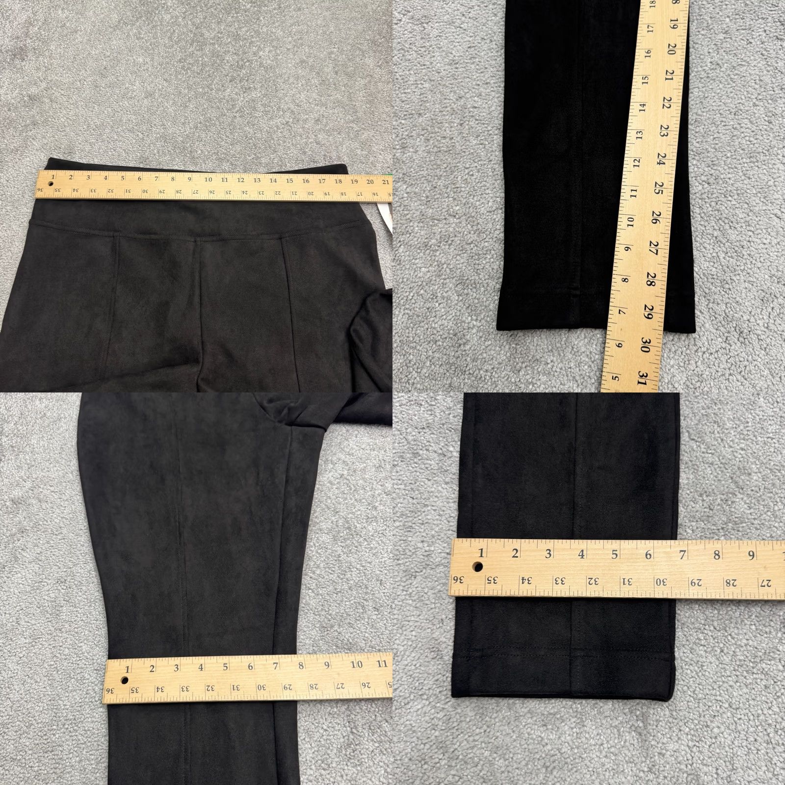 Andrew Marc Andrew Marc Black Faux Suede Pull On Slim Fit Pants Womens XL High Rise Stretch Fit Size 26" / US 2 / IT 38 - 9 Thumbnail