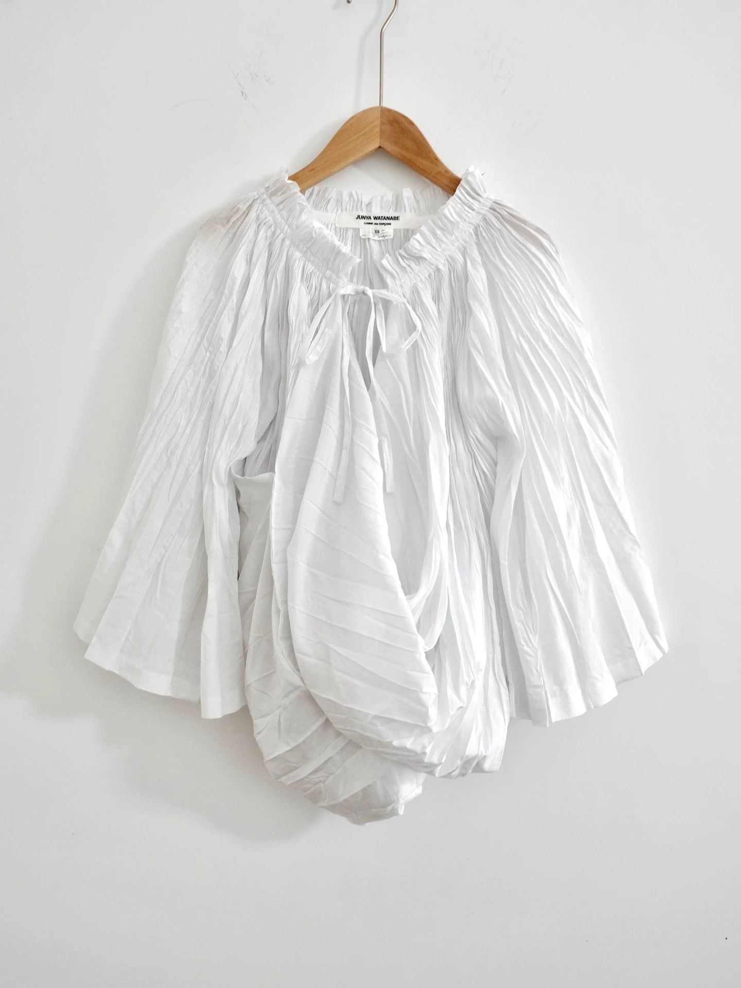 Junya Watanabe Junya Watanabe 2009SS Pleated Tie Neck Shirt XS Size XS / US 0-2 / IT 36-38 - 2 Thumbnail