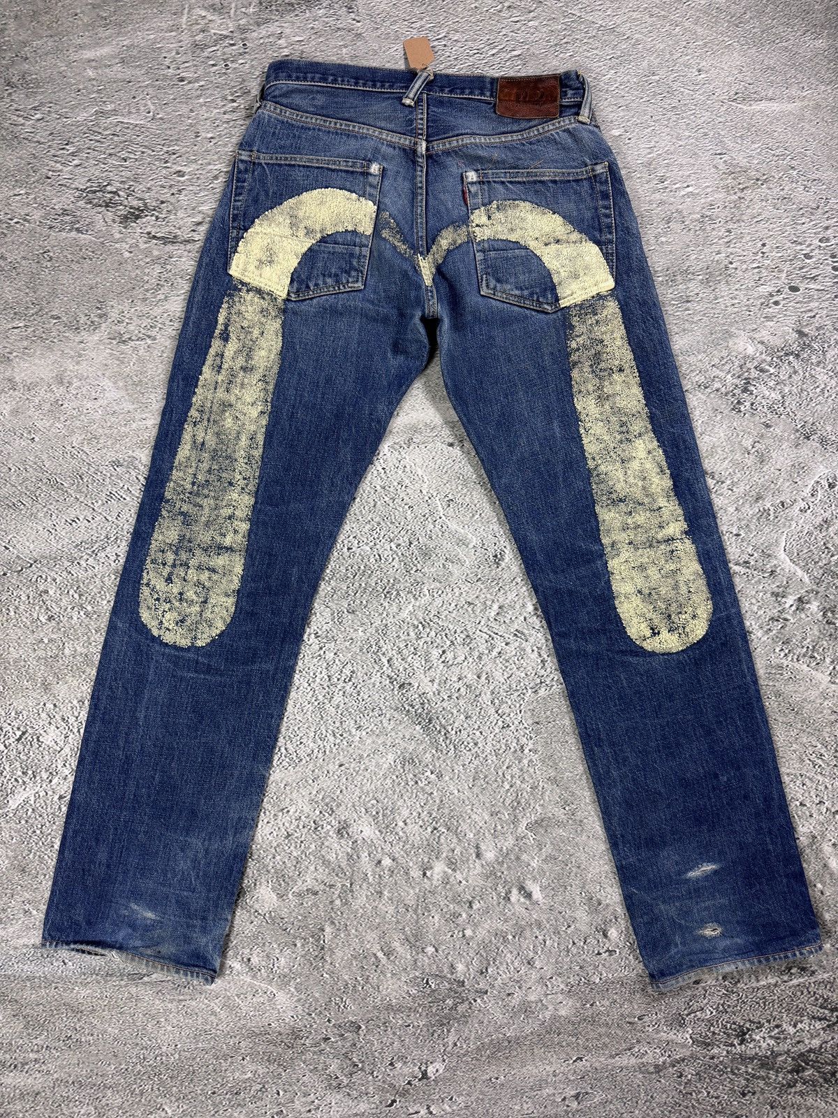 Evisu Evisu jeans yellow daicock big logo blue selvedge denim Size US 30 / EU 46 - 1 Thumbnail